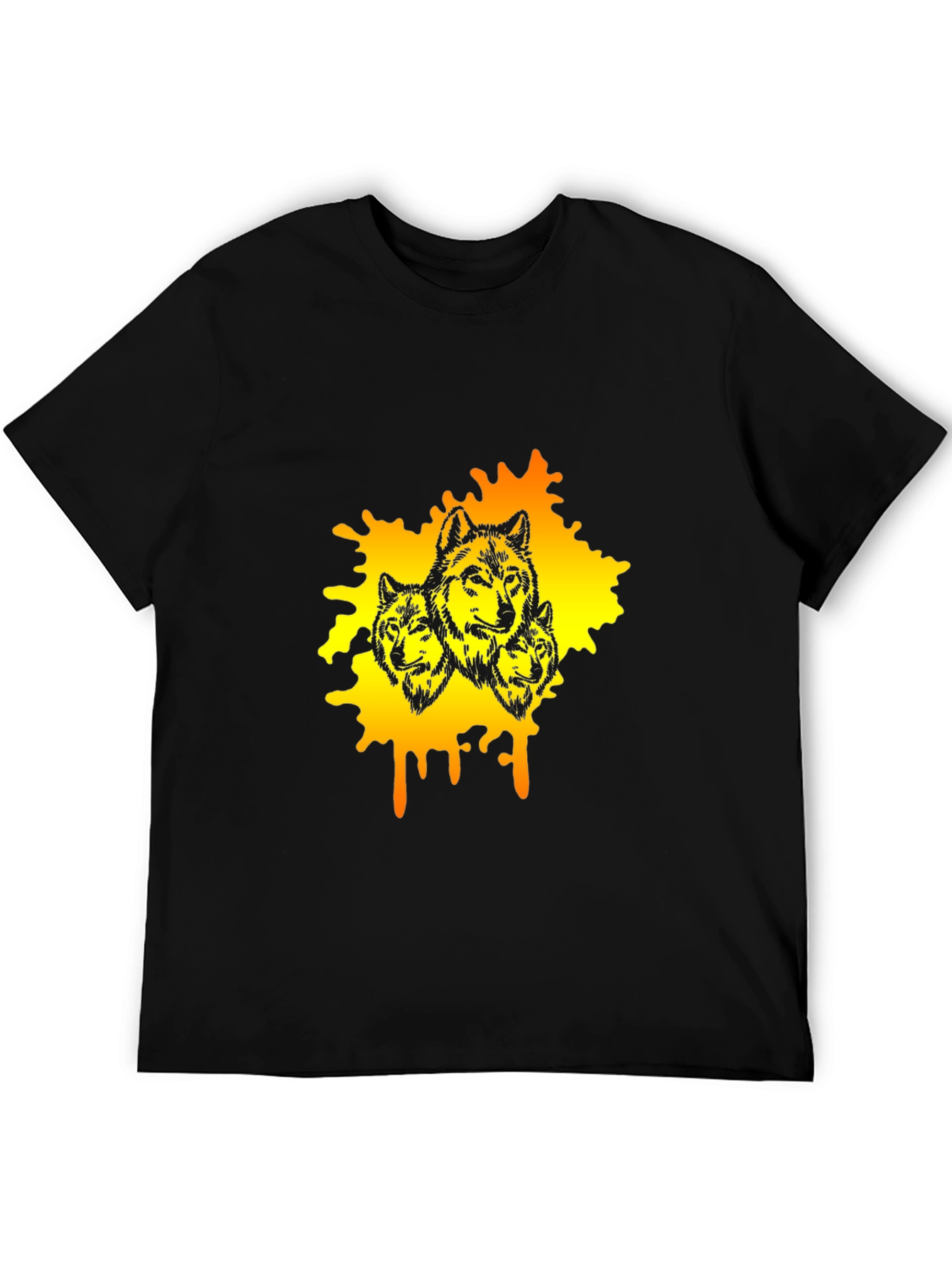 Wolf Pack Graphic Black T-Shirt