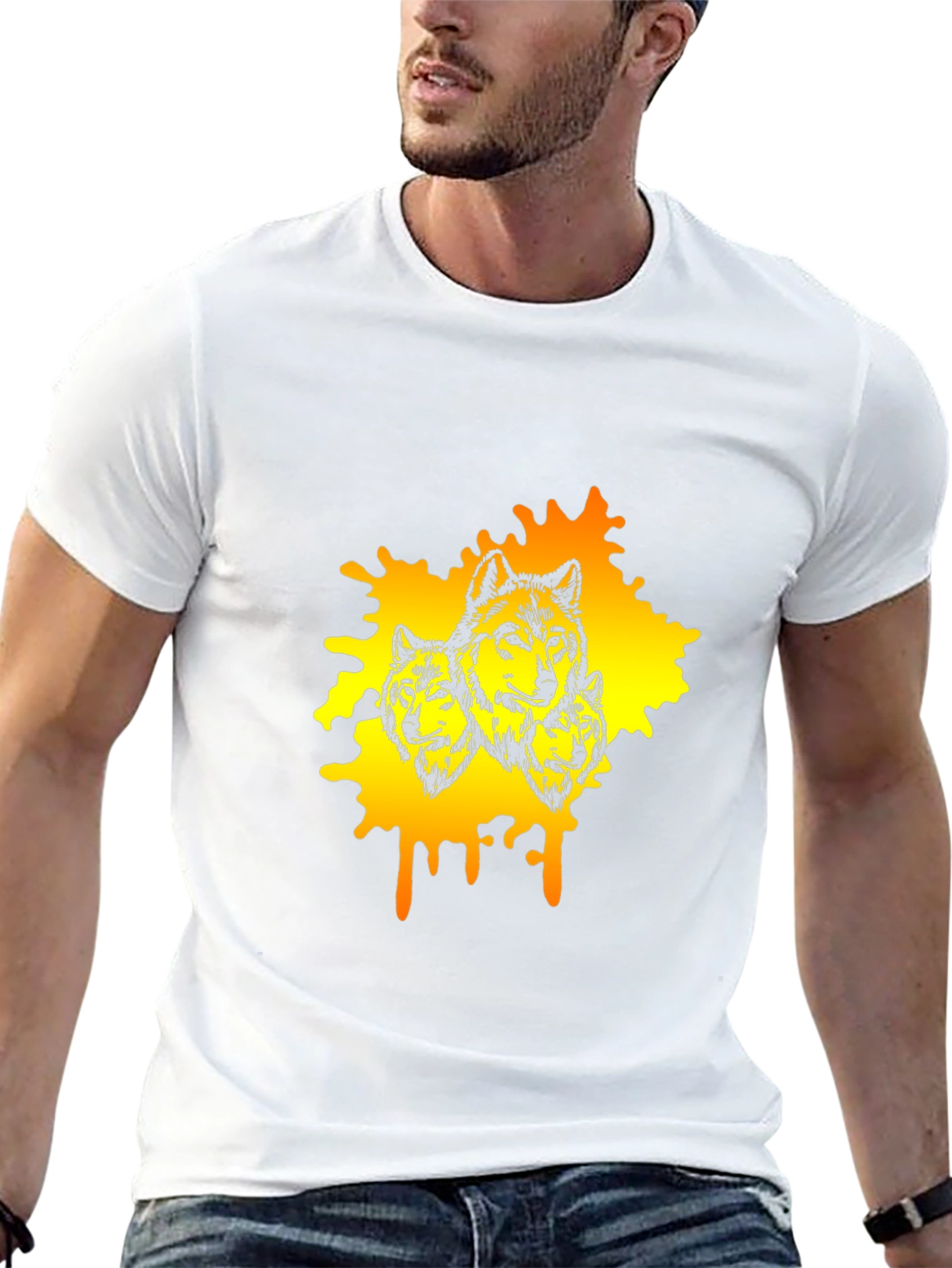 Wolf Pack Graphic Black T-Shirt