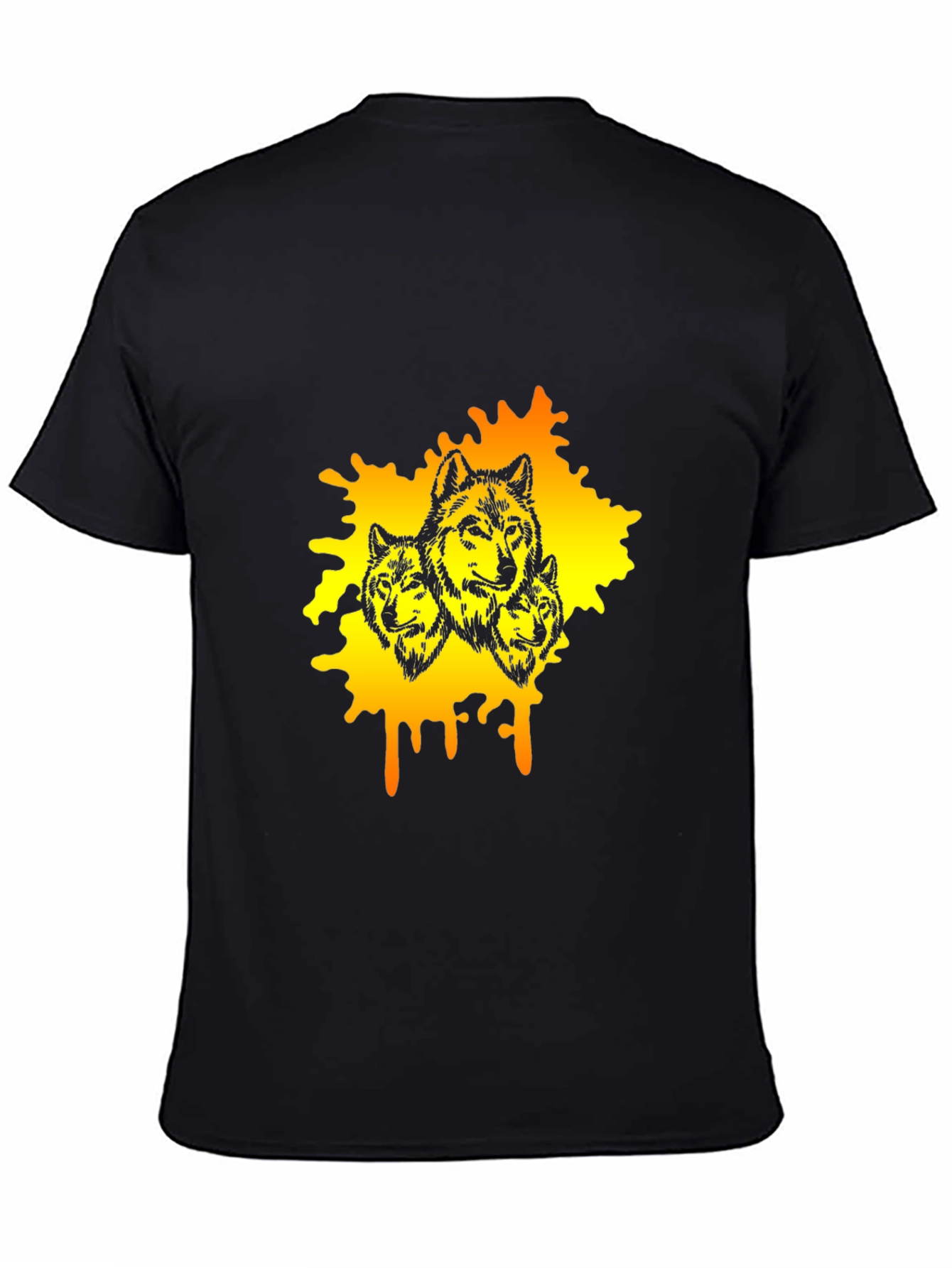 Wolf Pack Graphic Black T-Shirt