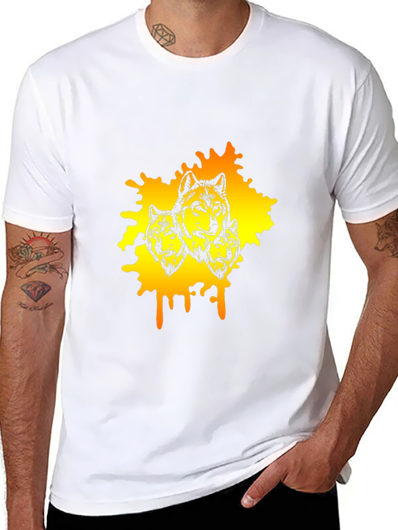 Wolf Pack Graphic Black T-Shirt