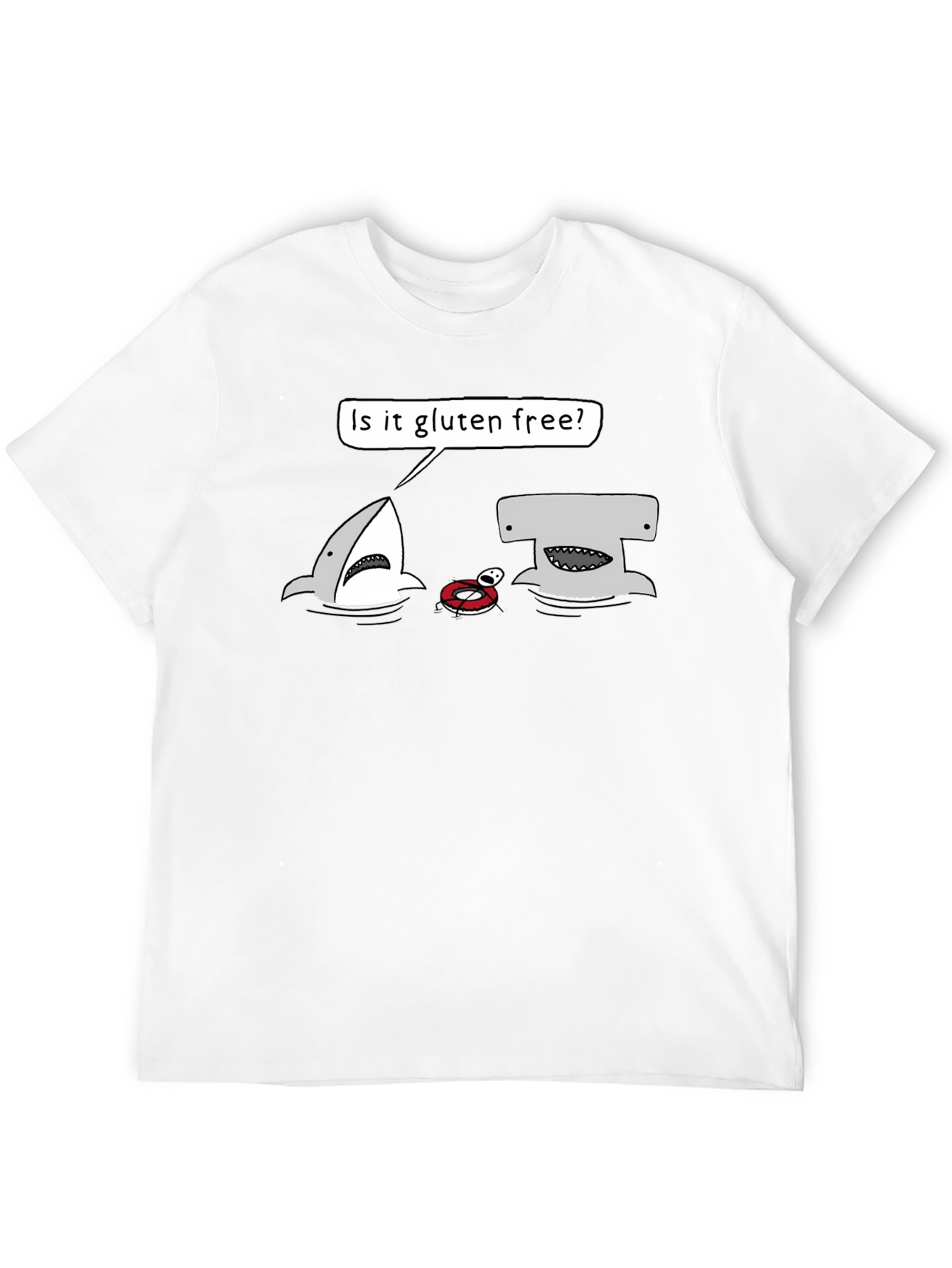 Gluten-Free Shark Graphic Tee - Humor T-Shirt