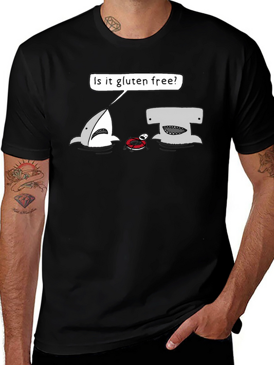 Gluten-Free Shark Graphic Tee - Humor T-Shirt