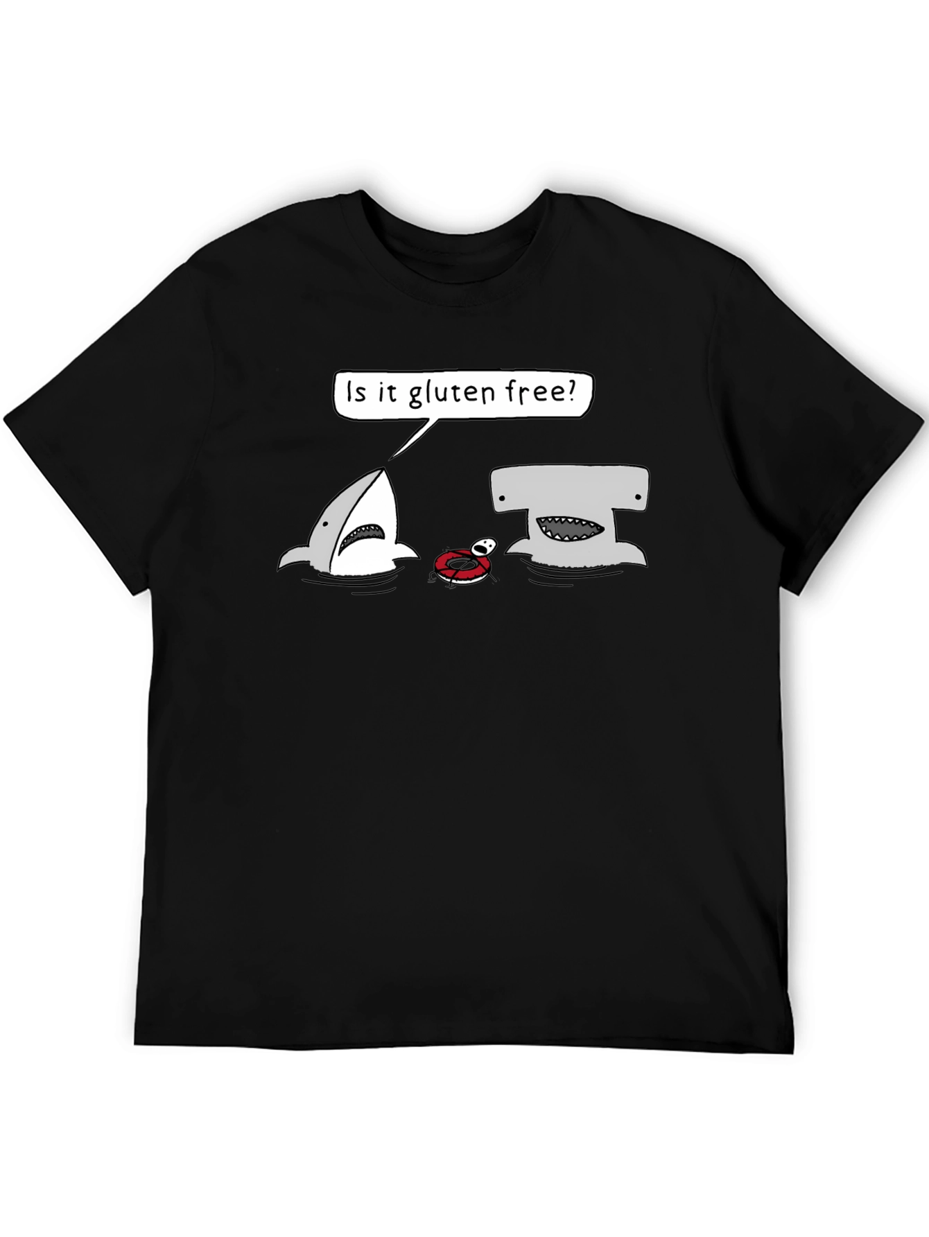 Gluten-Free Shark Graphic Tee - Humor T-Shirt