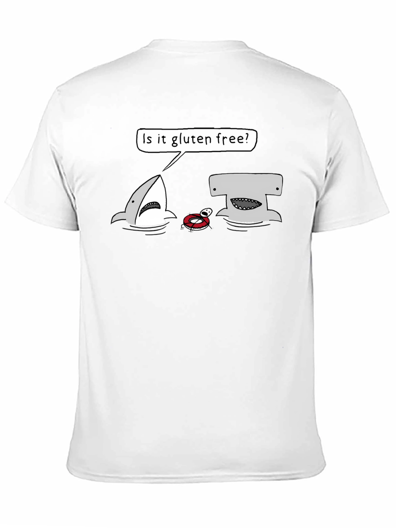Gluten-Free Shark Graphic Tee - Humor T-Shirt