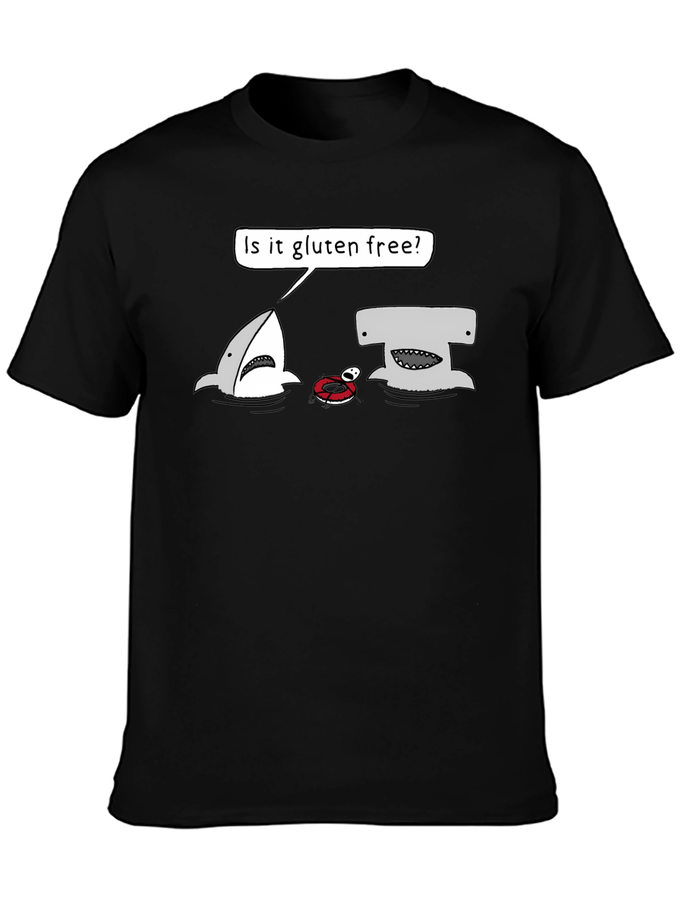 Gluten-Free Shark Graphic Tee - Humor T-Shirt
