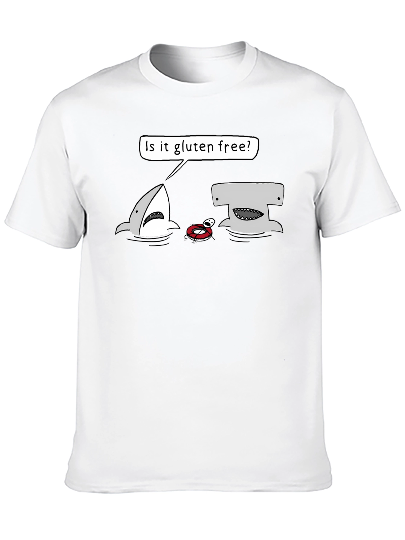 Gluten-Free Shark Graphic Tee - Humor T-Shirt
