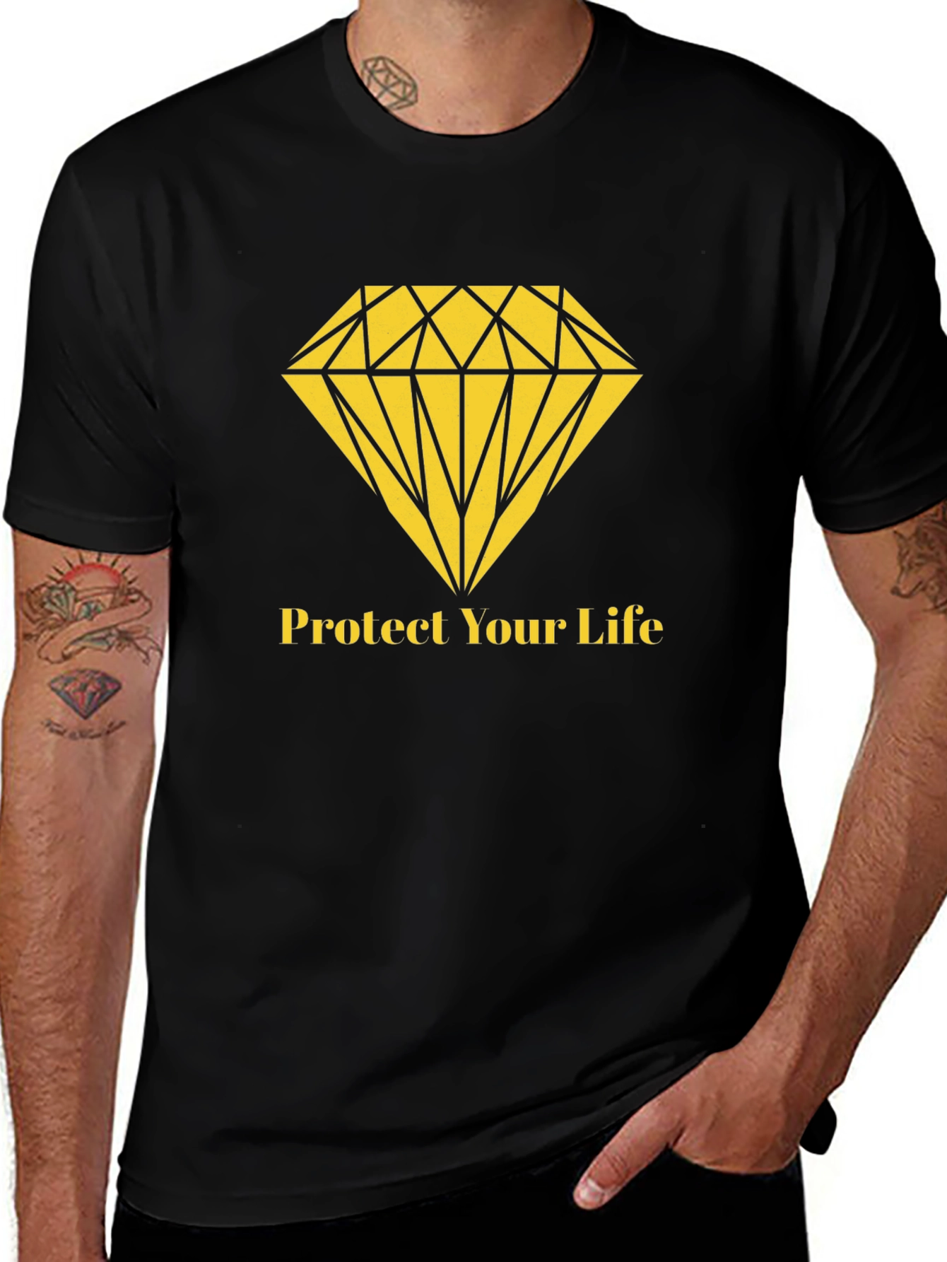 Protect Your Life Diamond Graphic T-Shirt