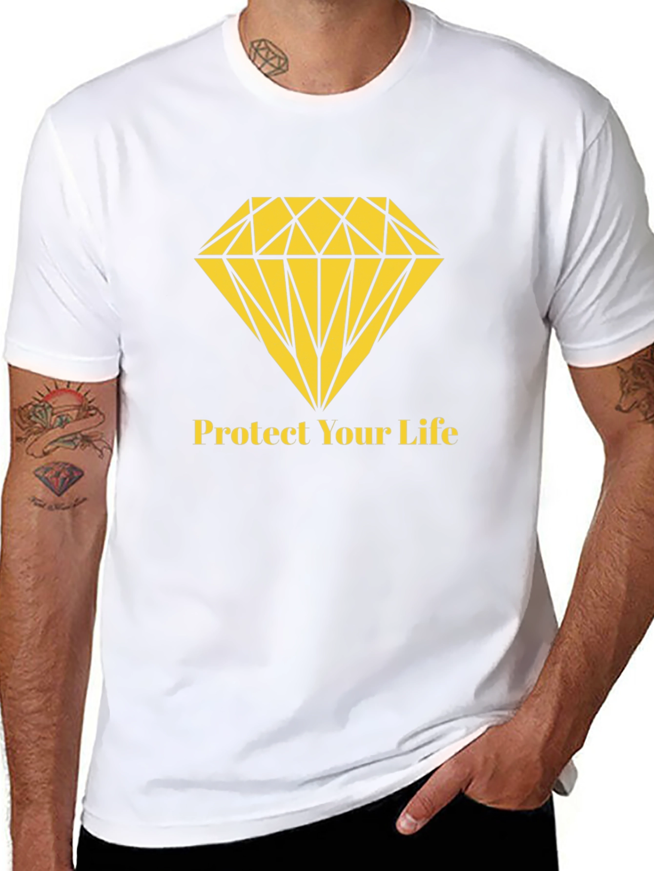 Protect Your Life Diamond Graphic T-Shirt