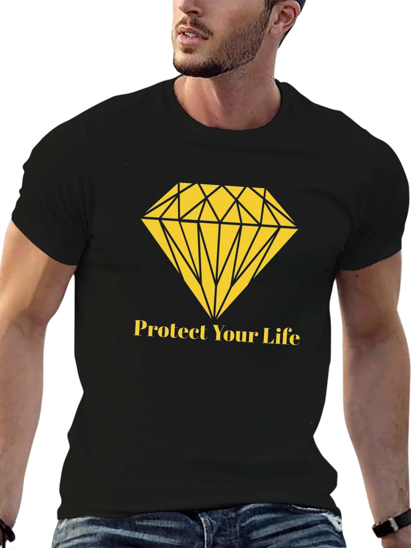 Protect Your Life Diamond Graphic T-Shirt