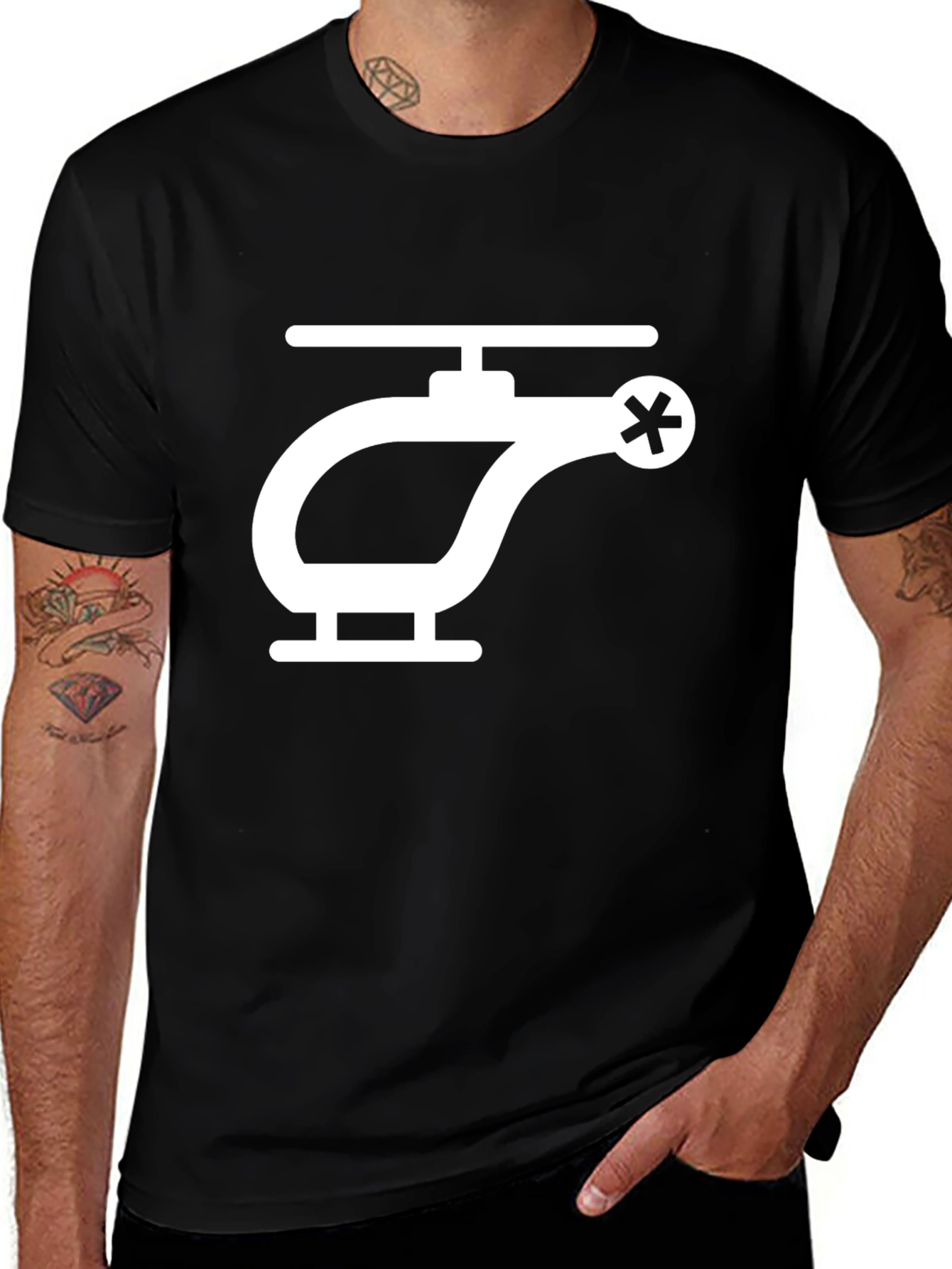 Helicopter Graphic Tee - Unique Design