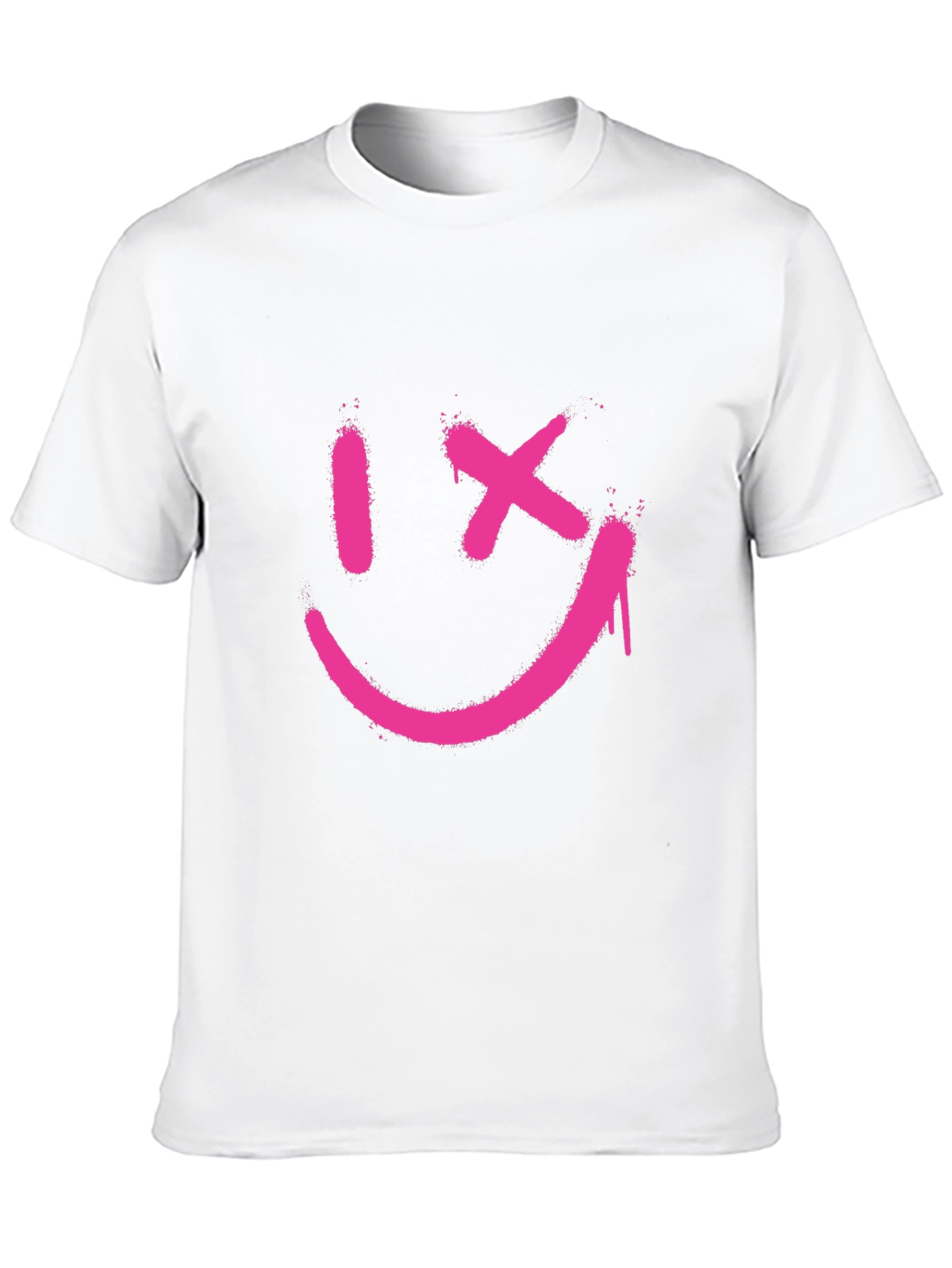 Edgy Smiley Face Graphic Tee - Black