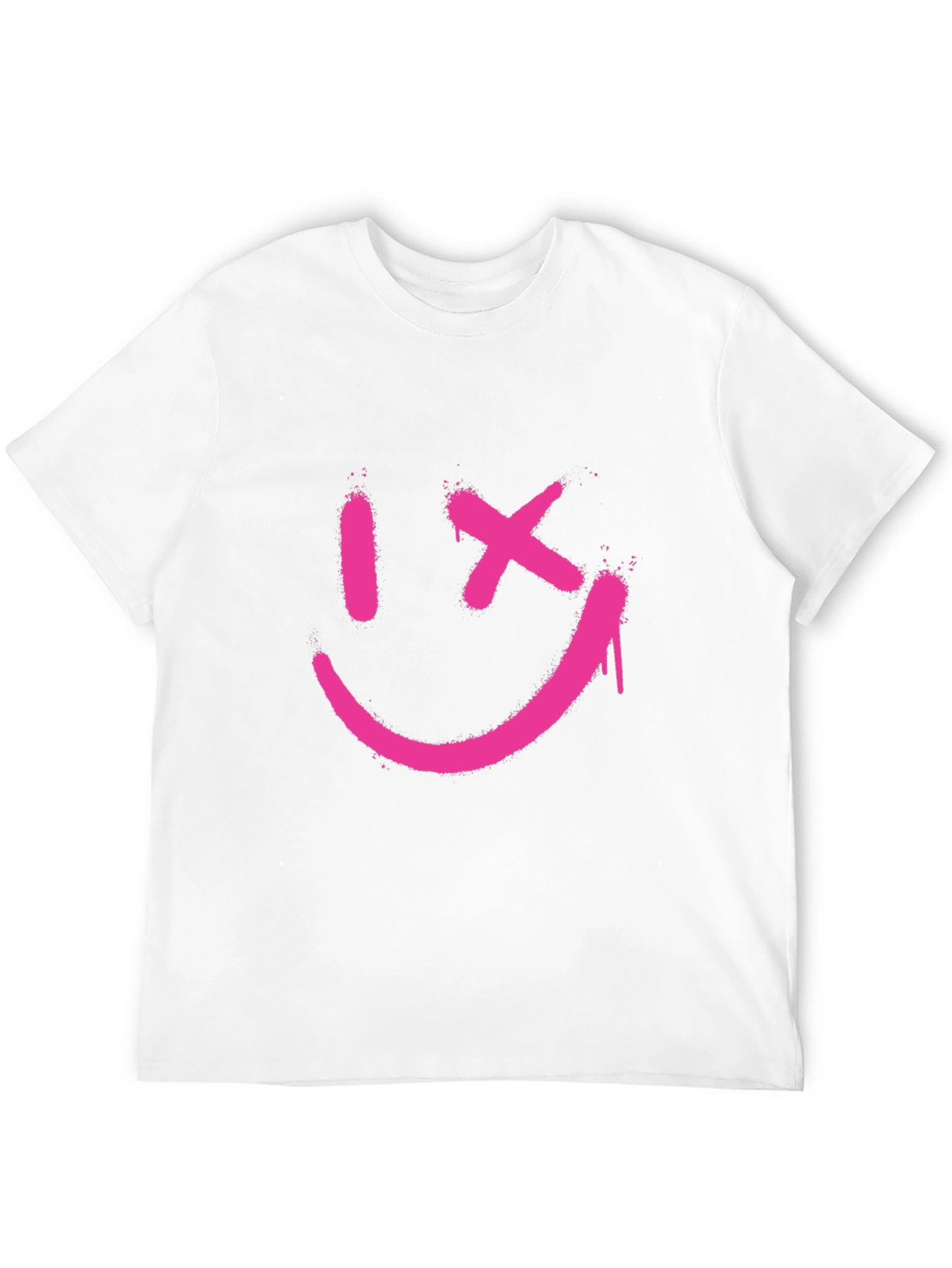 Edgy Smiley Face Graphic Tee - Black