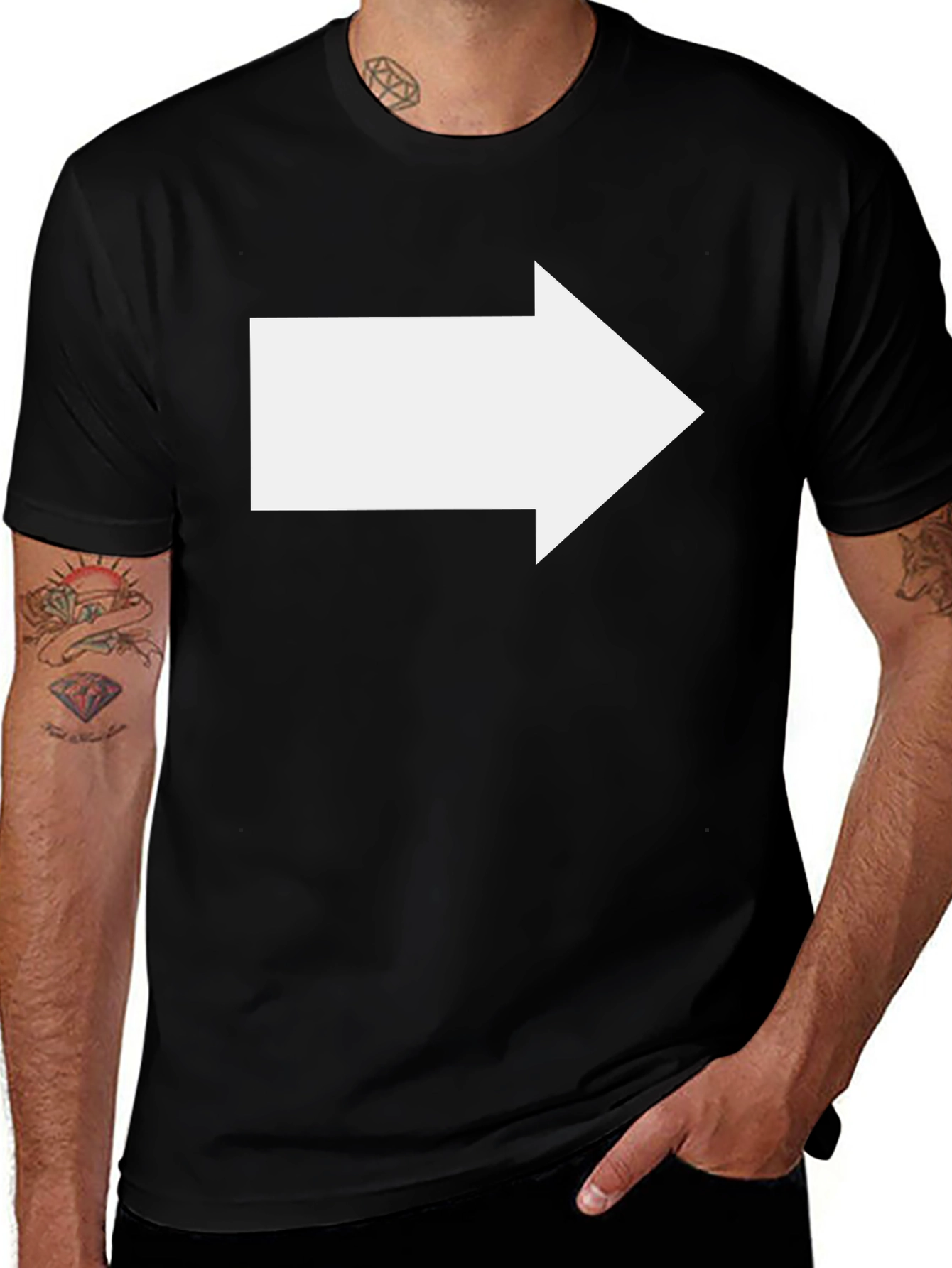 Right Arrow Black T-Shirt - Directional Graphic Tee