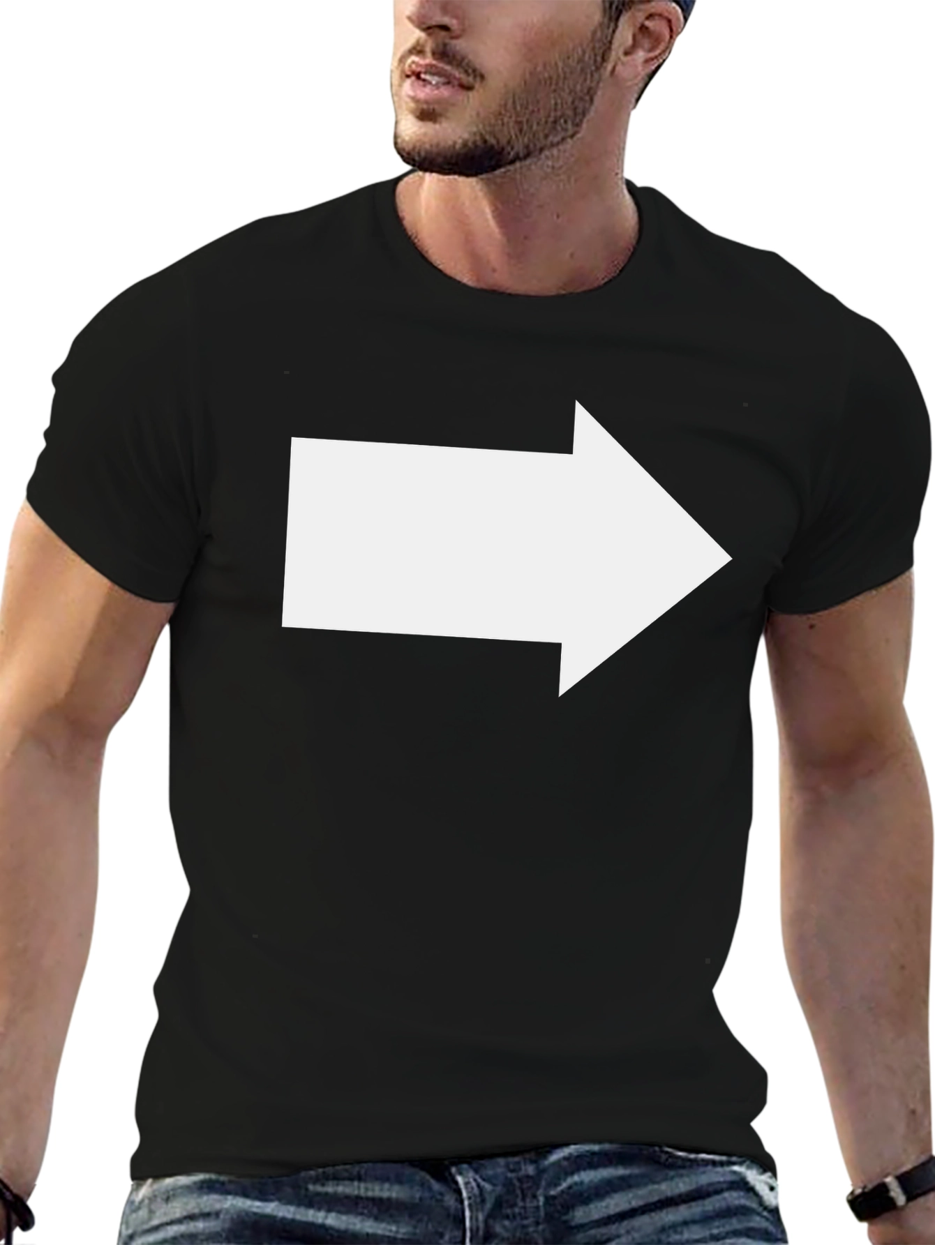 Right Arrow Black T-Shirt - Directional Graphic Tee