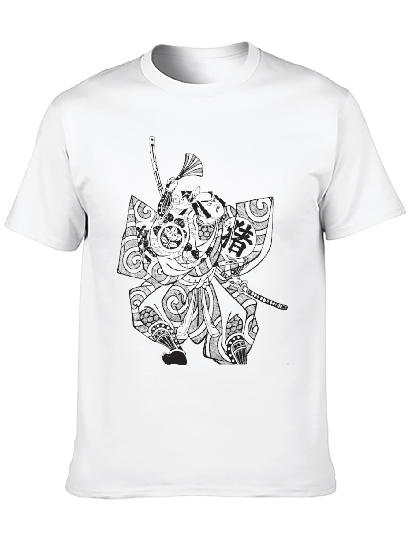 Samurai Graphic Print Black T-Shirt