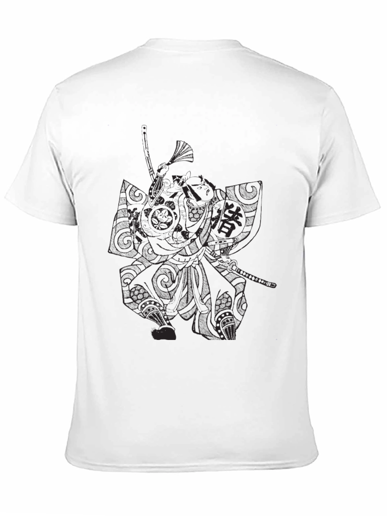 Samurai Graphic Print Black T-Shirt