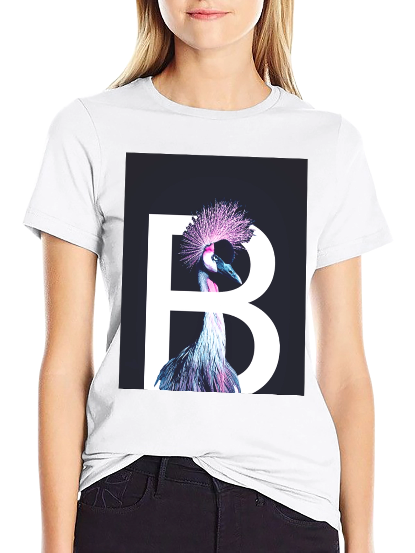 Crowned Crane B T-Shirt - Unique Bird Design