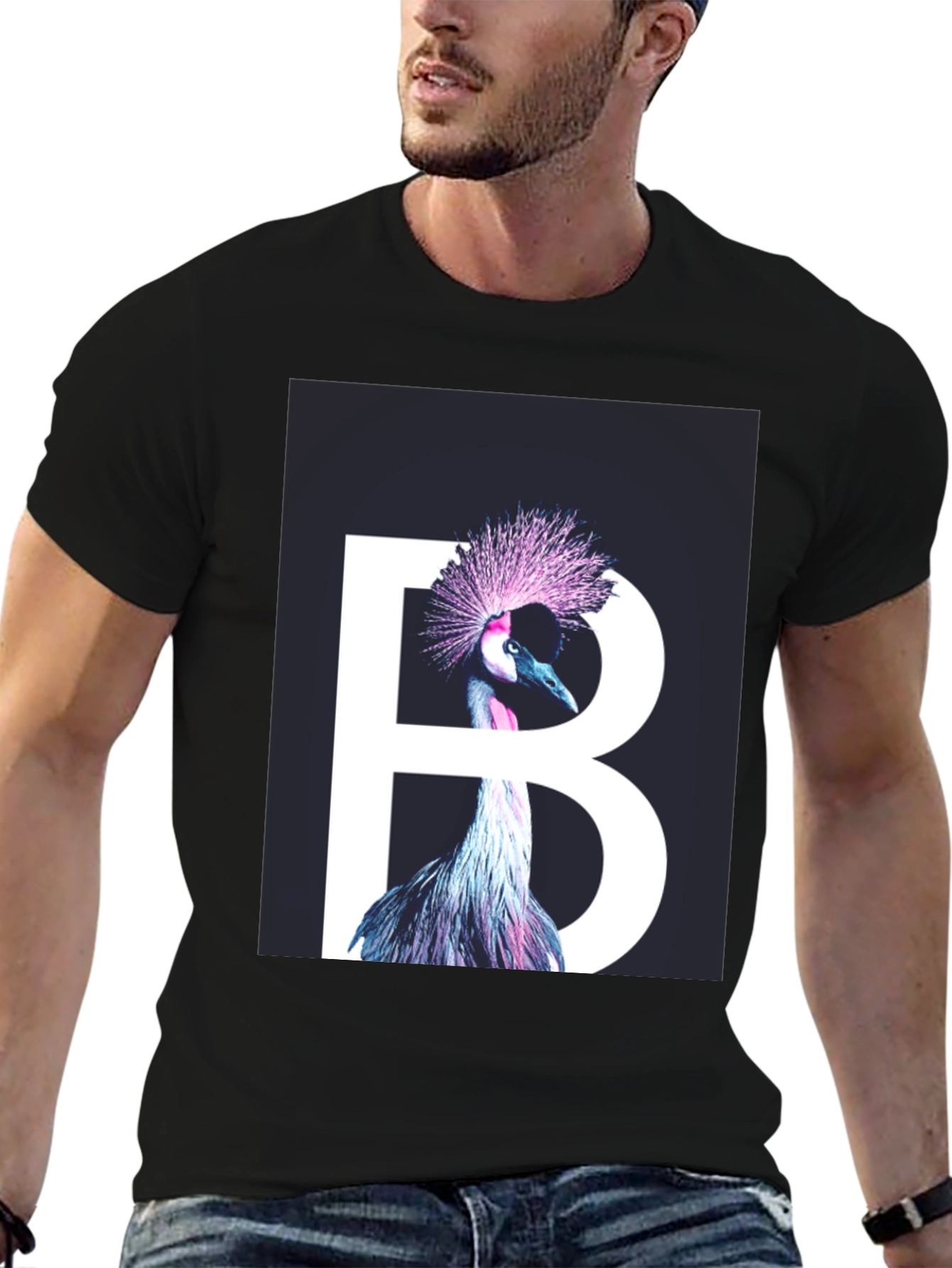 Crowned Crane B T-Shirt - Unique Bird Design