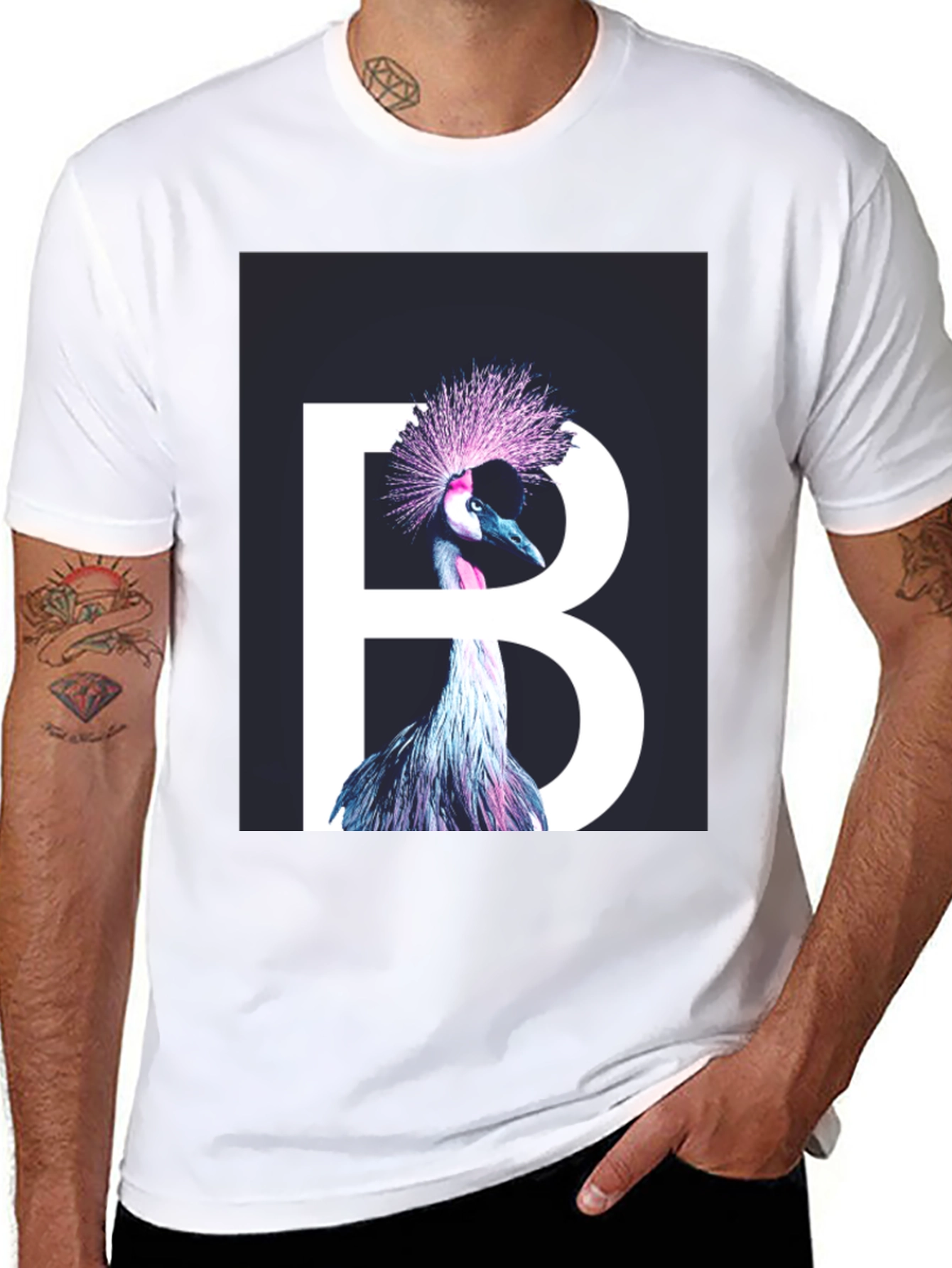 Crowned Crane B T-Shirt - Unique Bird Design
