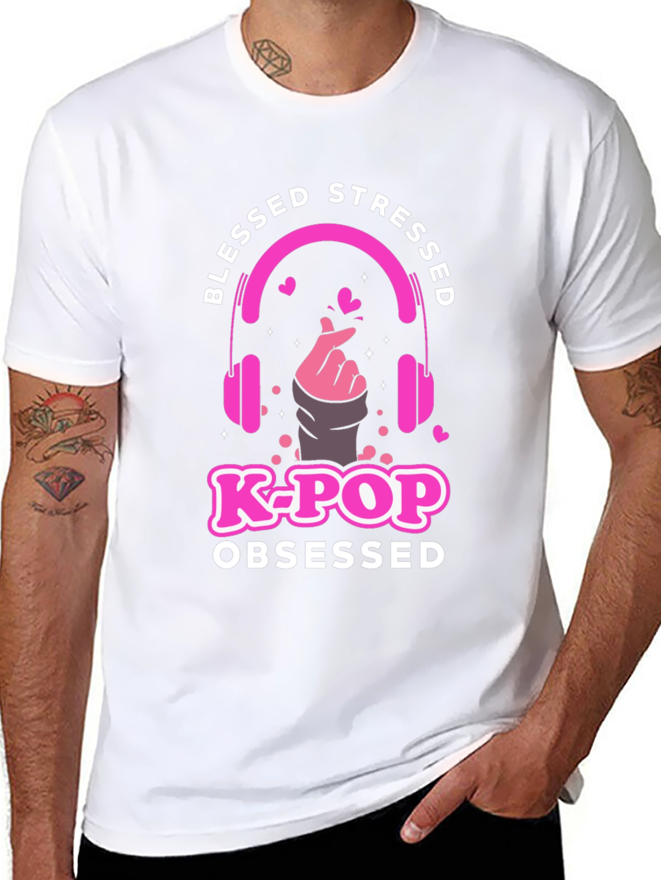 Blessed Stressed K-Pop Obsessed Graphic T-Shirt