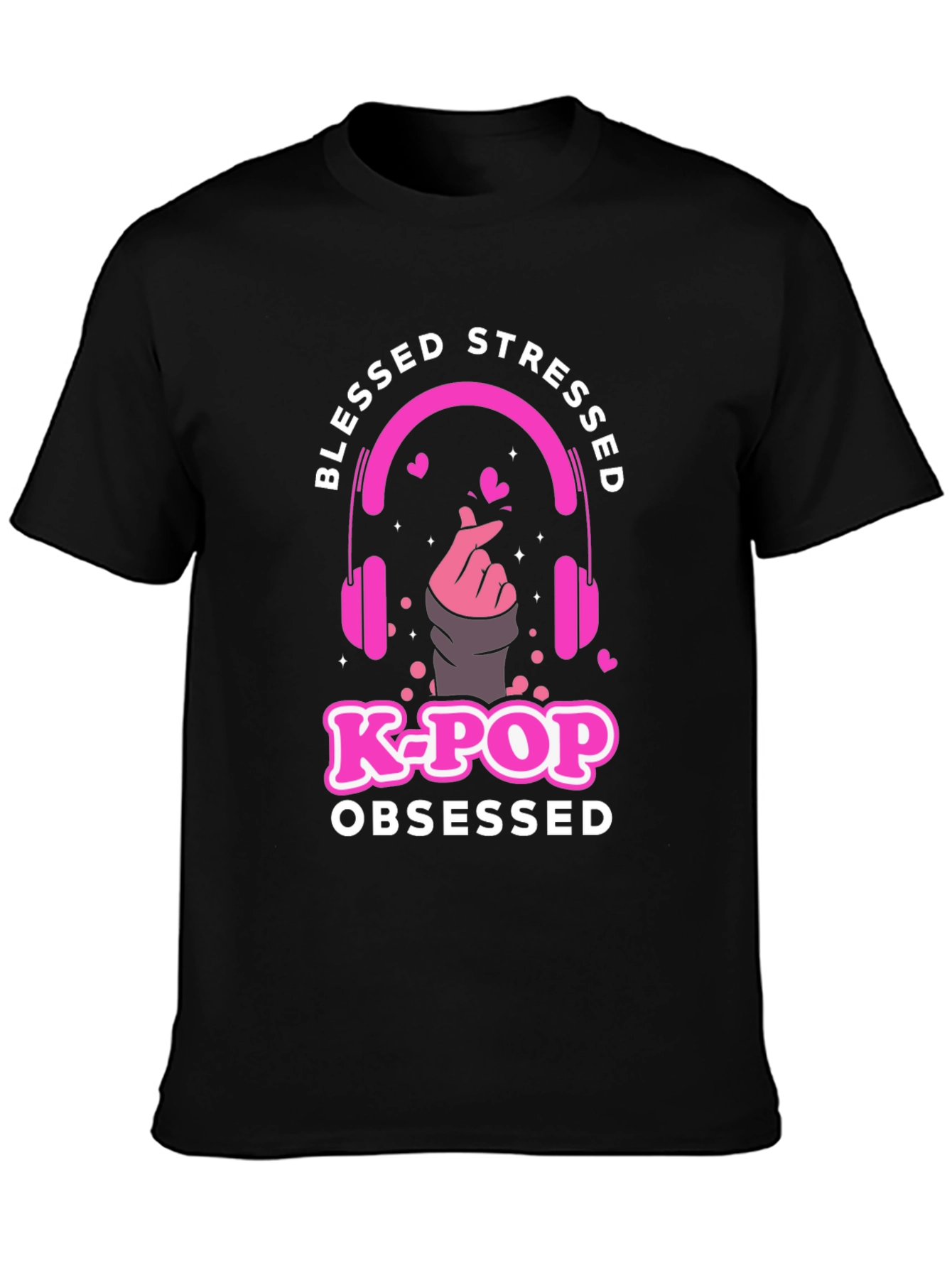 Blessed Stressed K-Pop Obsessed Graphic T-Shirt
