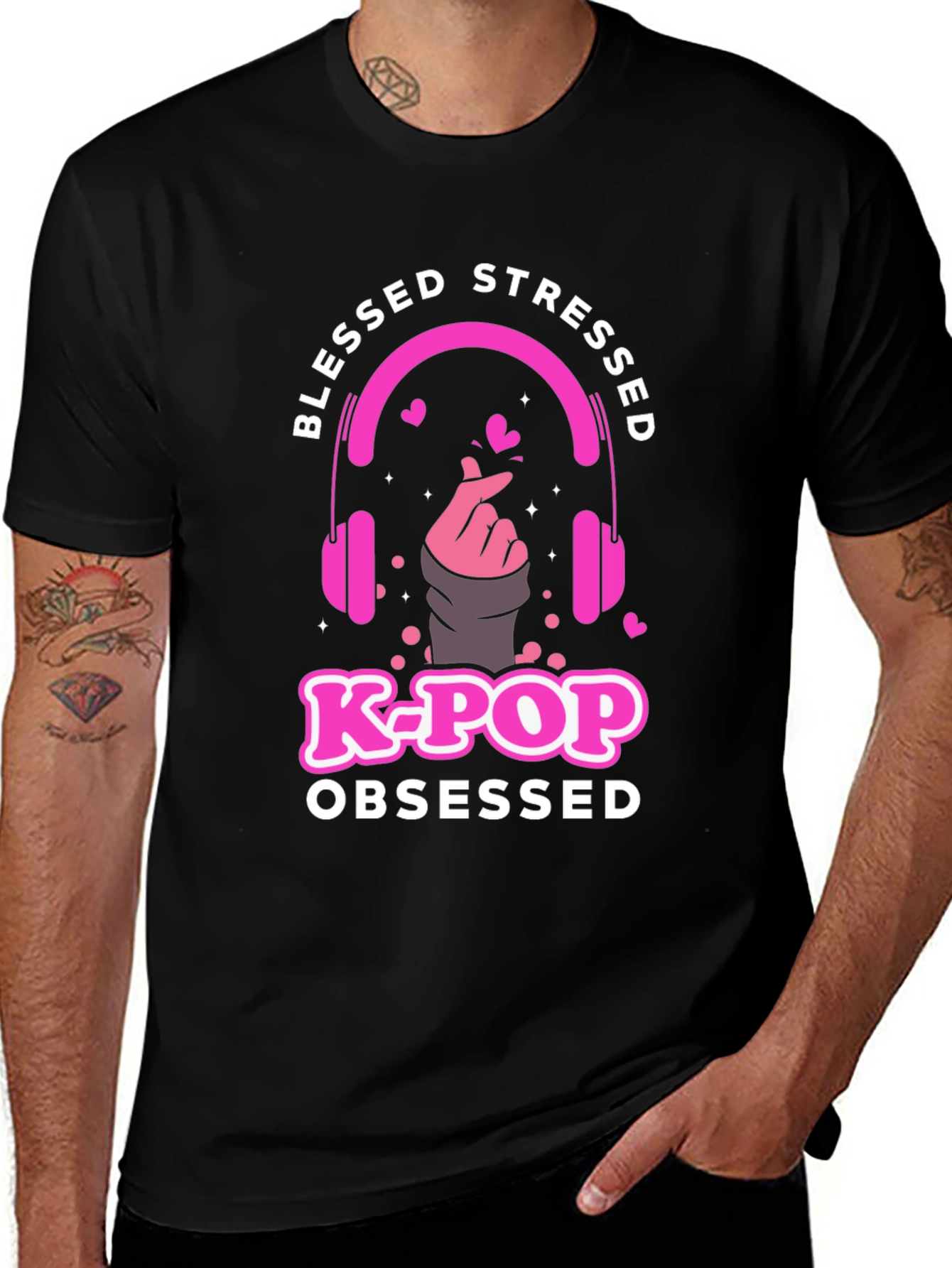 Blessed Stressed K-Pop Obsessed Graphic T-Shirt