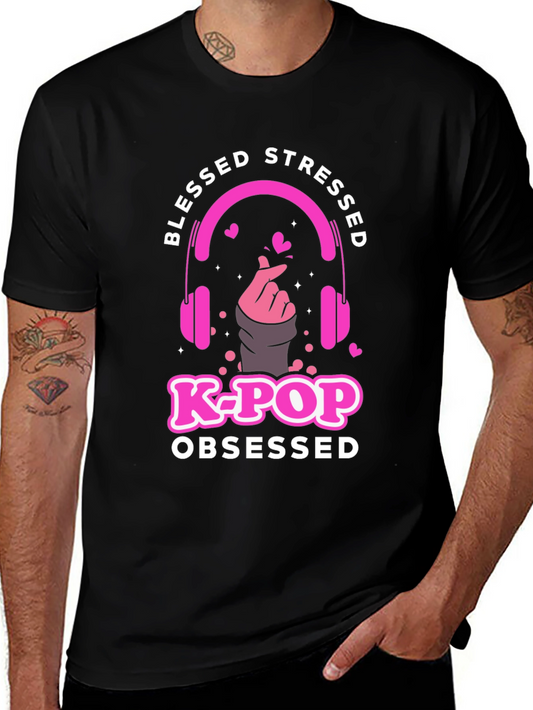 Blessed Stressed K-Pop Obsessed Graphic T-Shirt