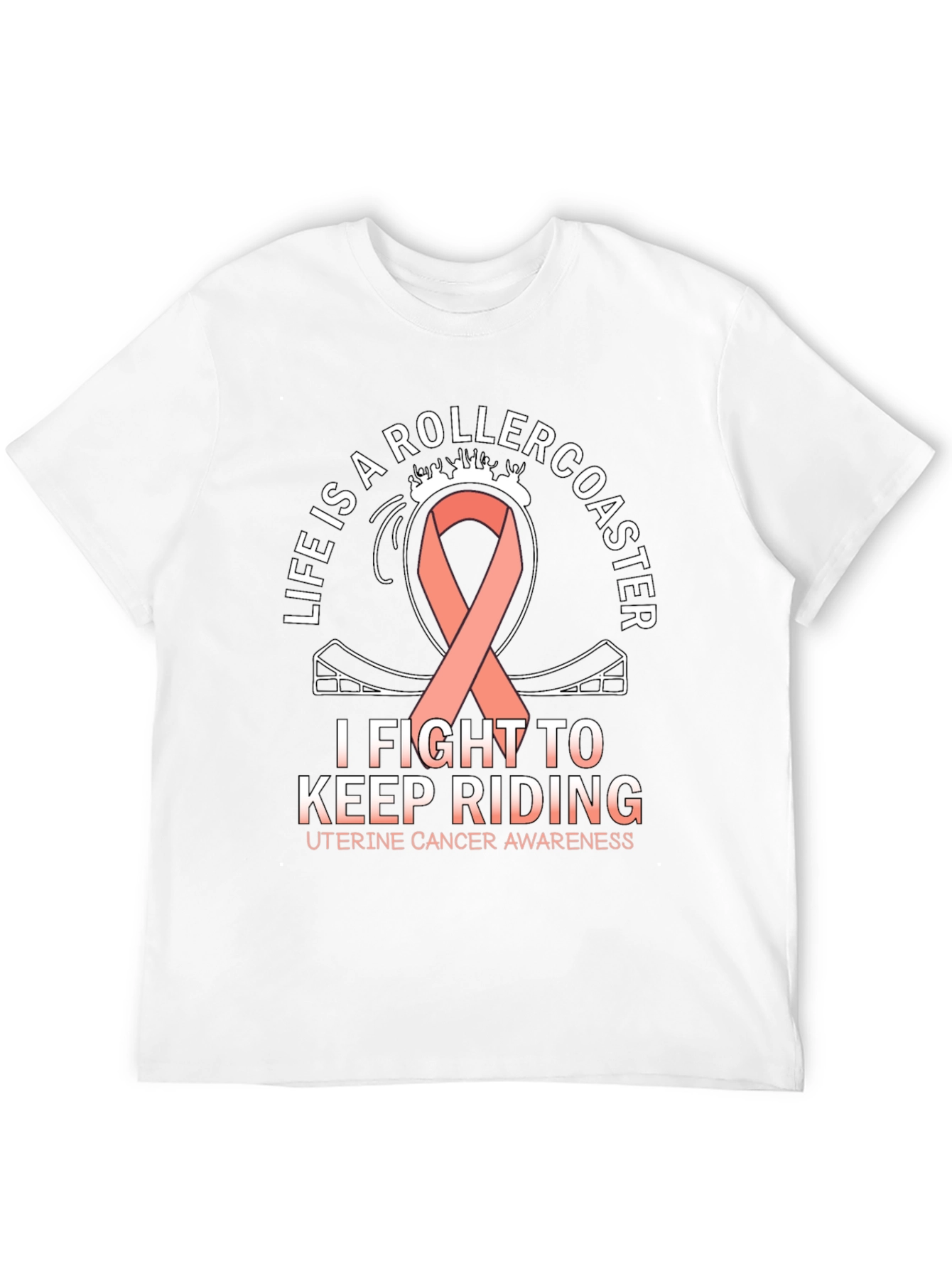 Uterine Cancer Awareness Rollercoaster T-Shirt