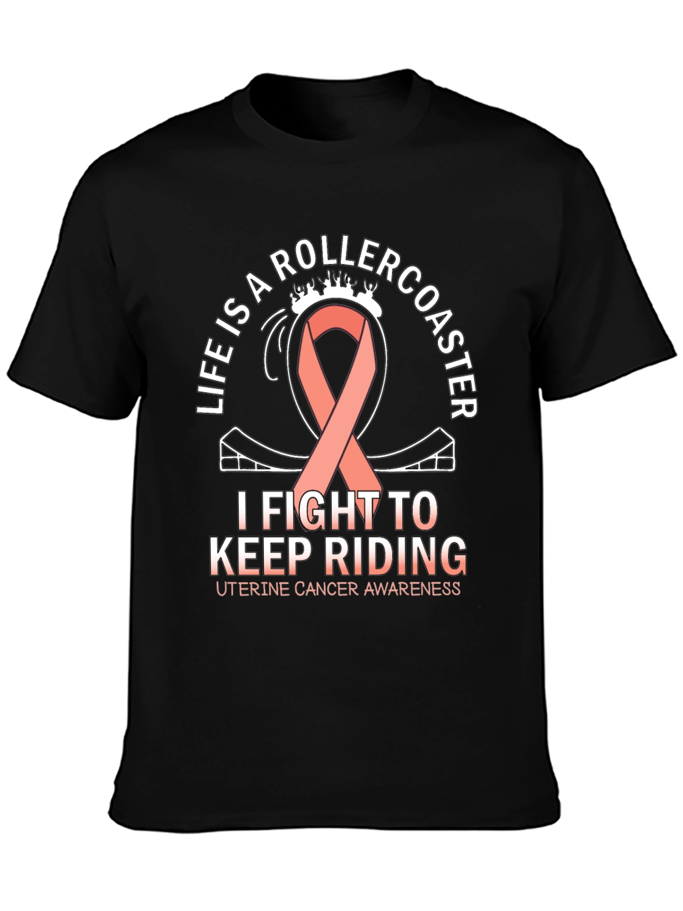 Uterine Cancer Awareness Rollercoaster T-Shirt