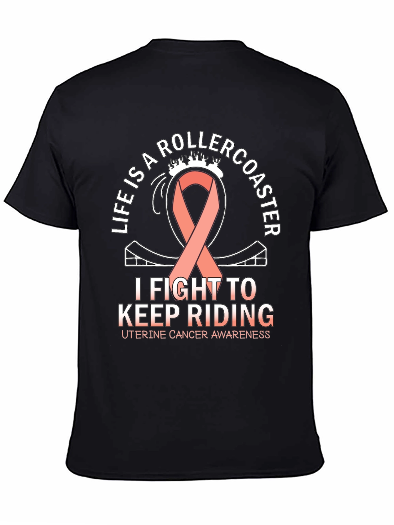 Uterine Cancer Awareness Rollercoaster T-Shirt