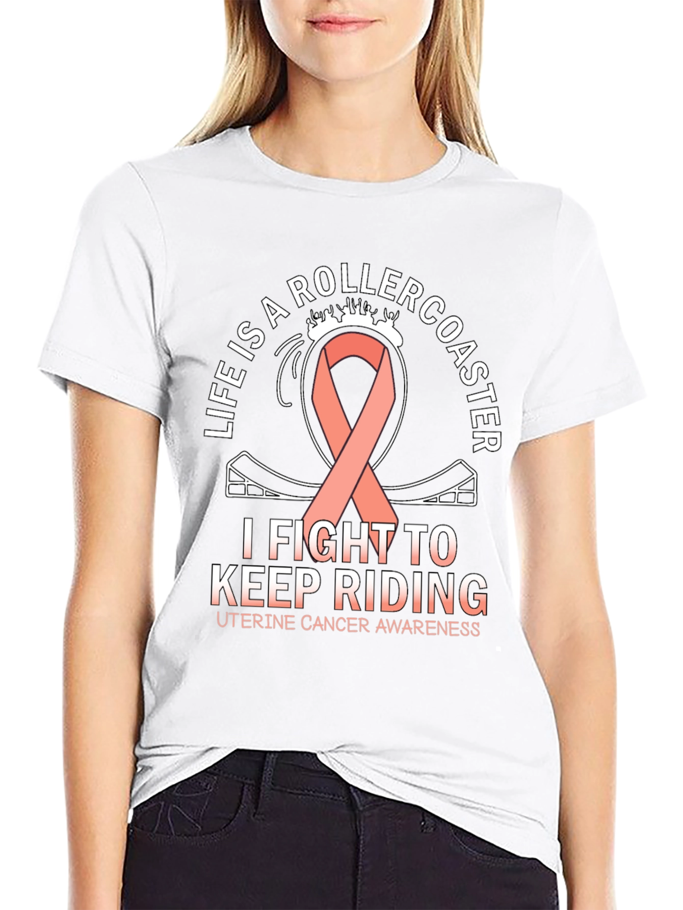 Uterine Cancer Awareness Rollercoaster T-Shirt