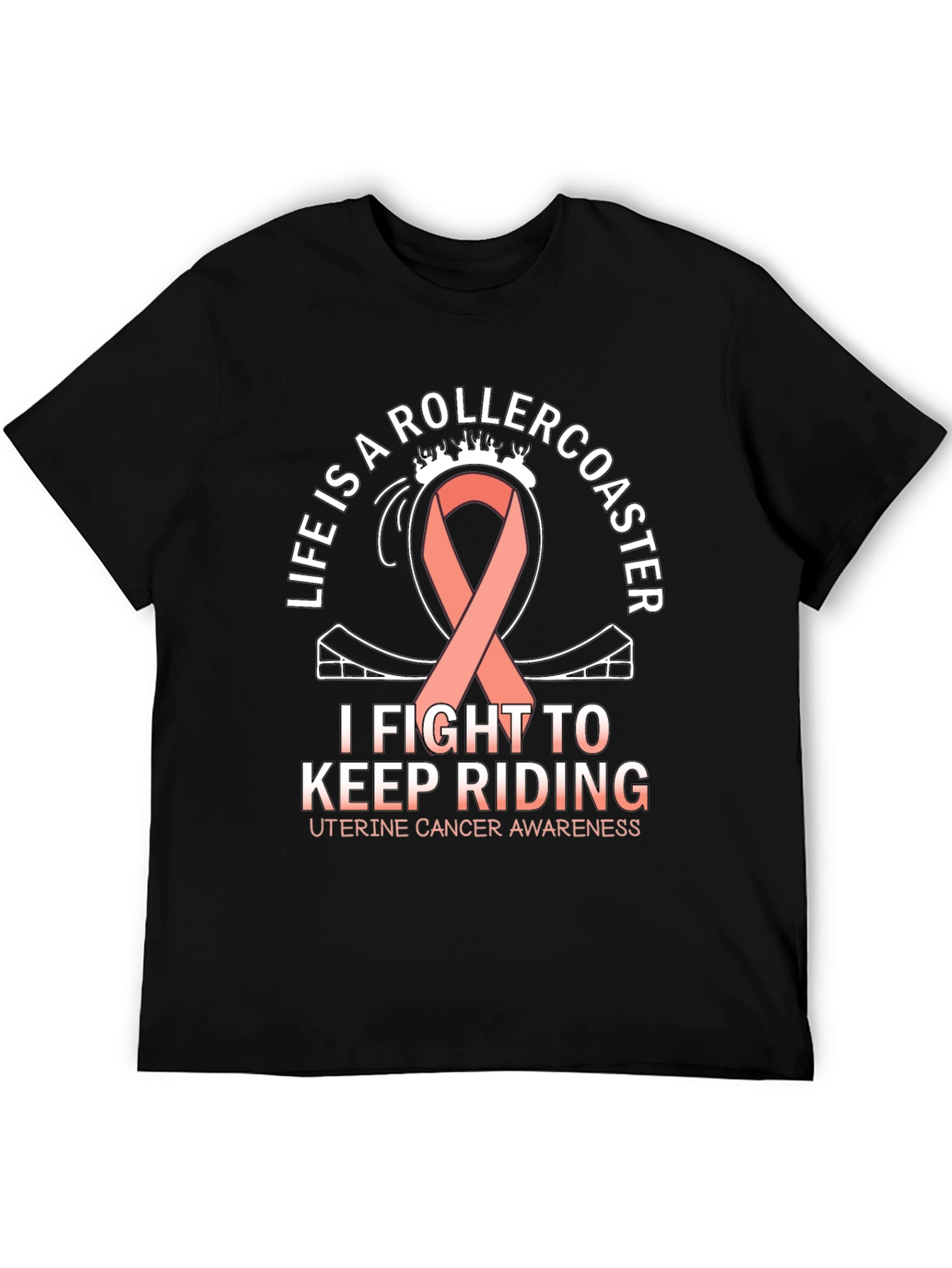 Uterine Cancer Awareness Rollercoaster T-Shirt