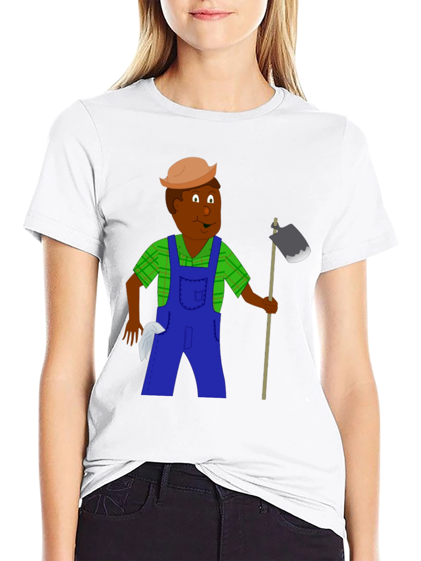 Cartoon Farmer Graphic T-Shirt