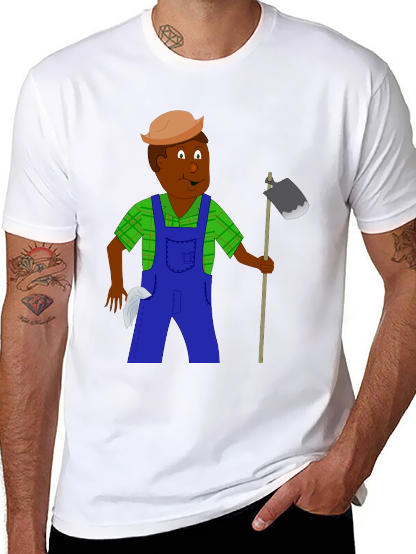 Cartoon Farmer Graphic T-Shirt