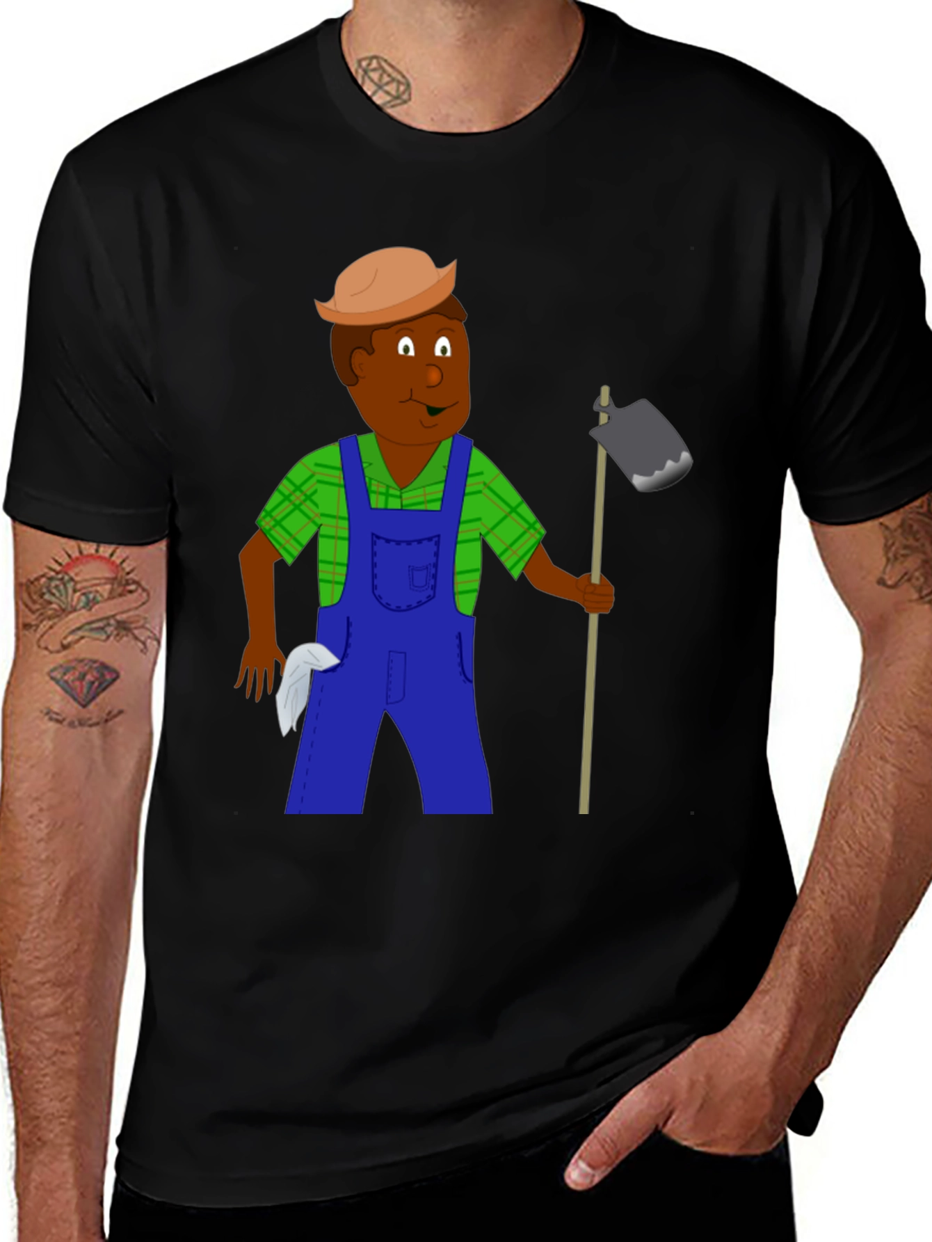 Cartoon Farmer Graphic T-Shirt
