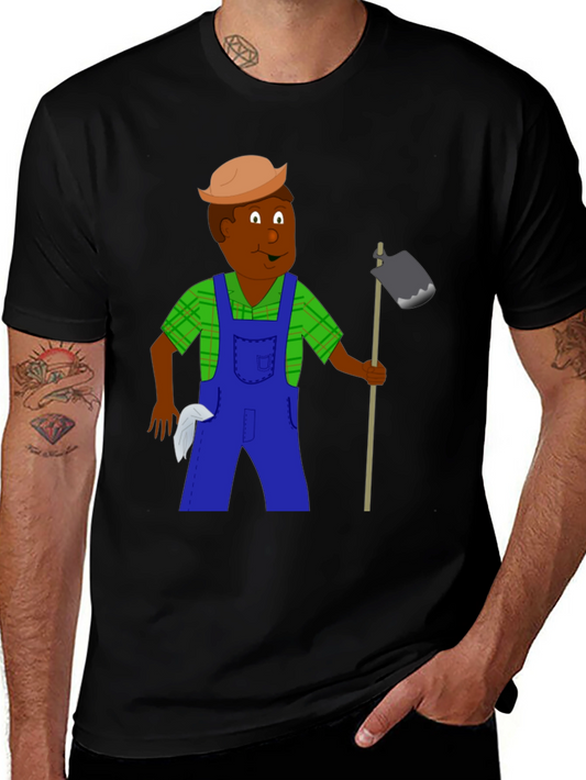 Cartoon Farmer Graphic T-Shirt