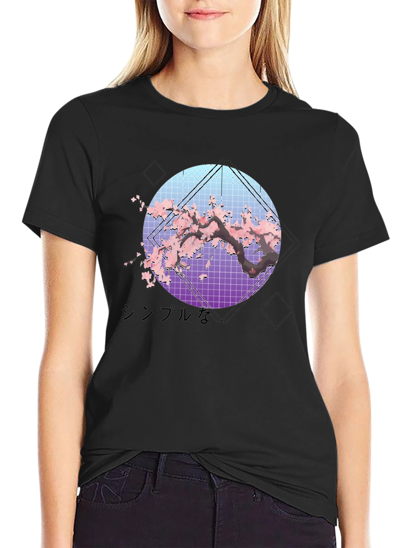 Sakura Tree Graphic Tee - Vaporwave Aesthetic