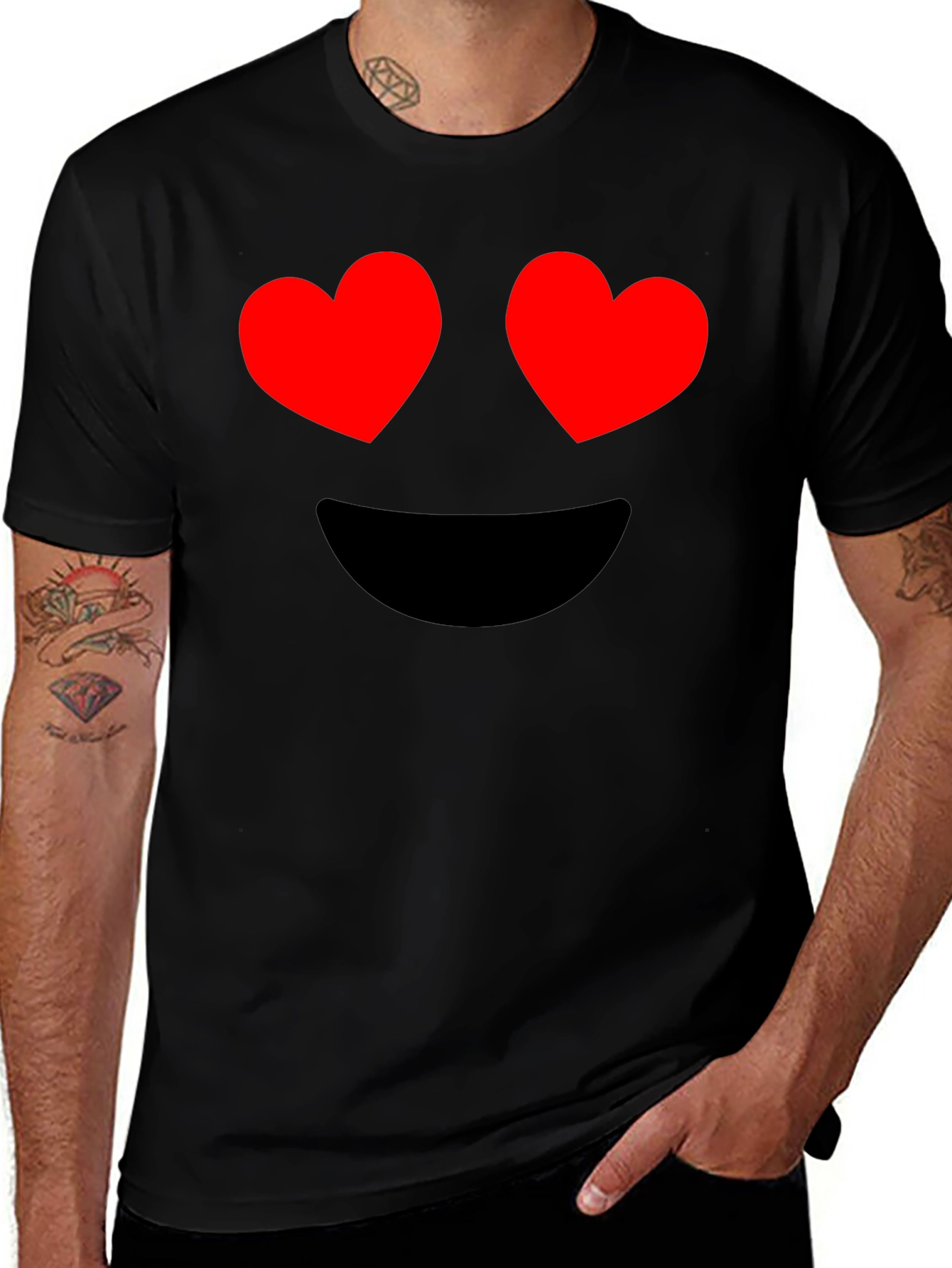Heart Eyes Emoji Graphic T-Shirt