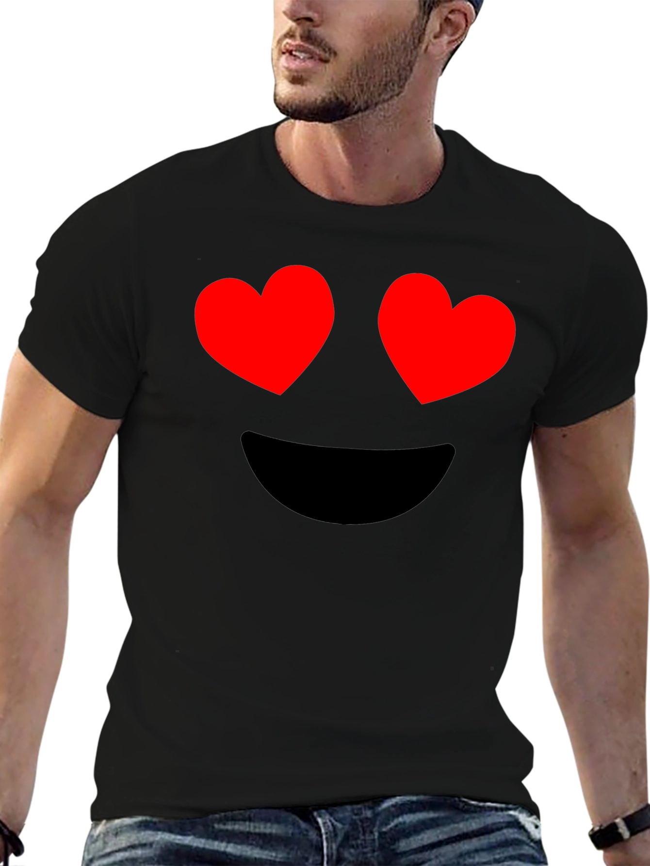 Heart Eyes Emoji Graphic T-Shirt