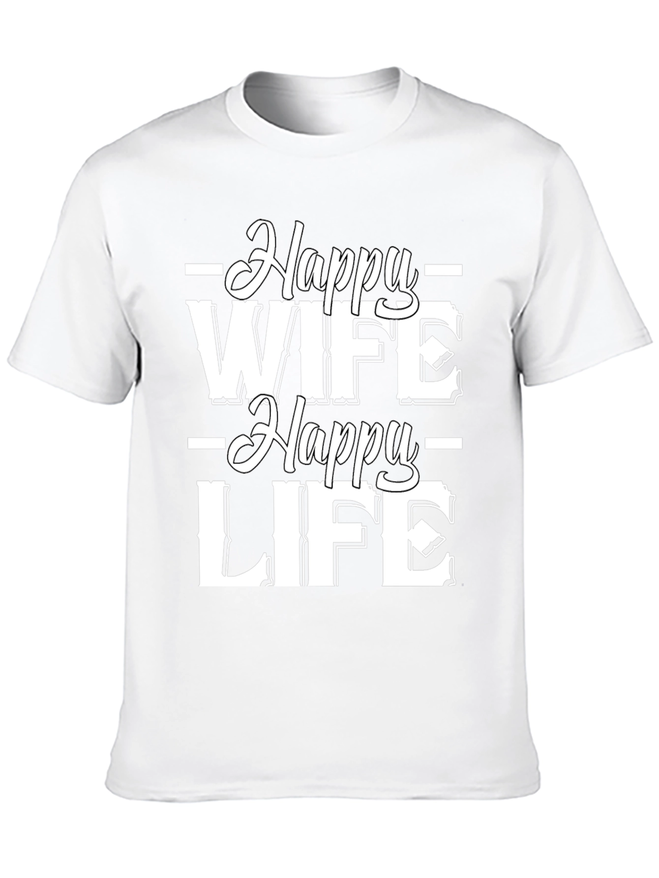 Happy Wife Happy Life Black Graphic Tee