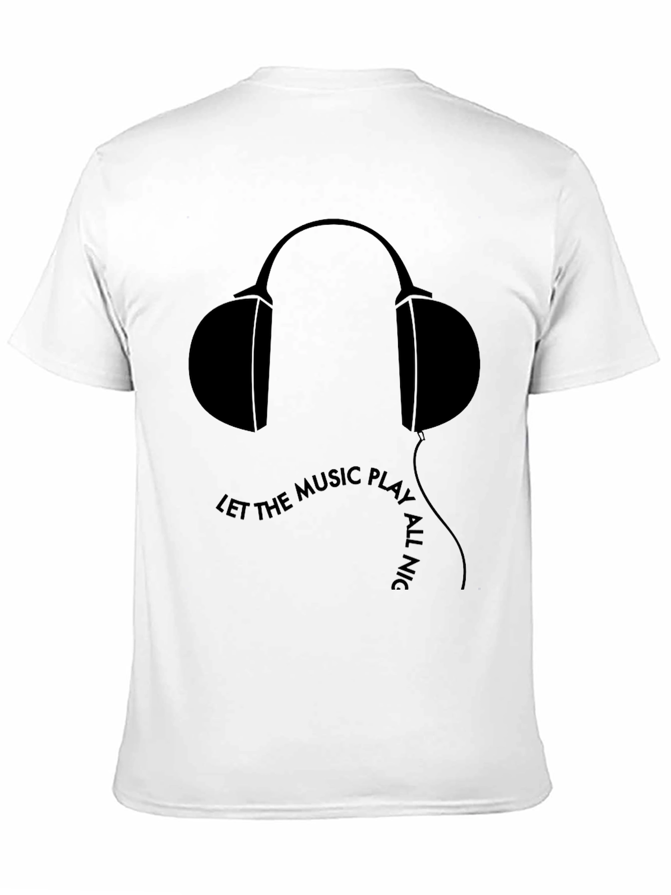 Let the Music Play All Night Mens Black T-Shirt