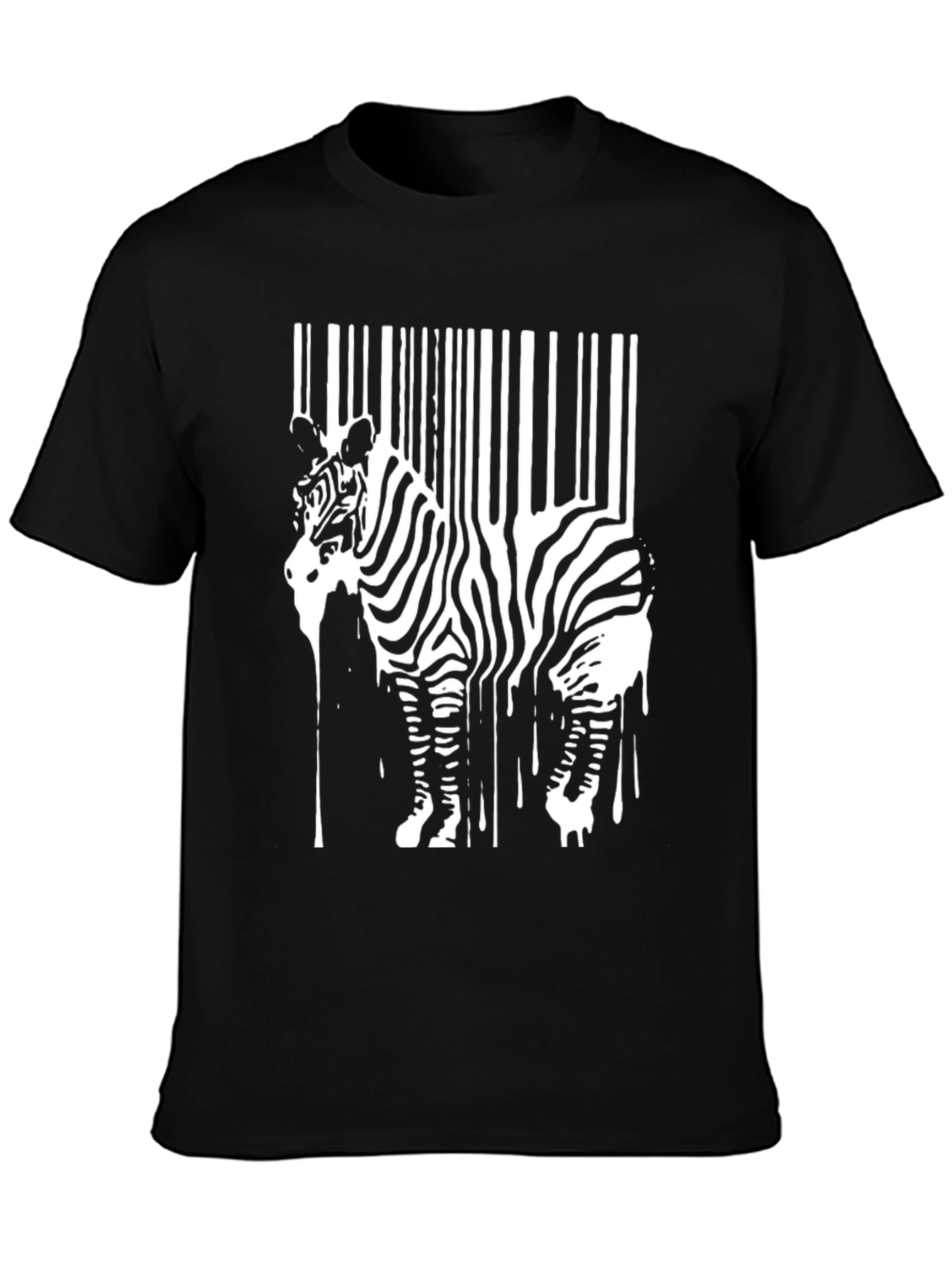 Zebra Barcode Graphic Tee - Unique Animal Print Shirt