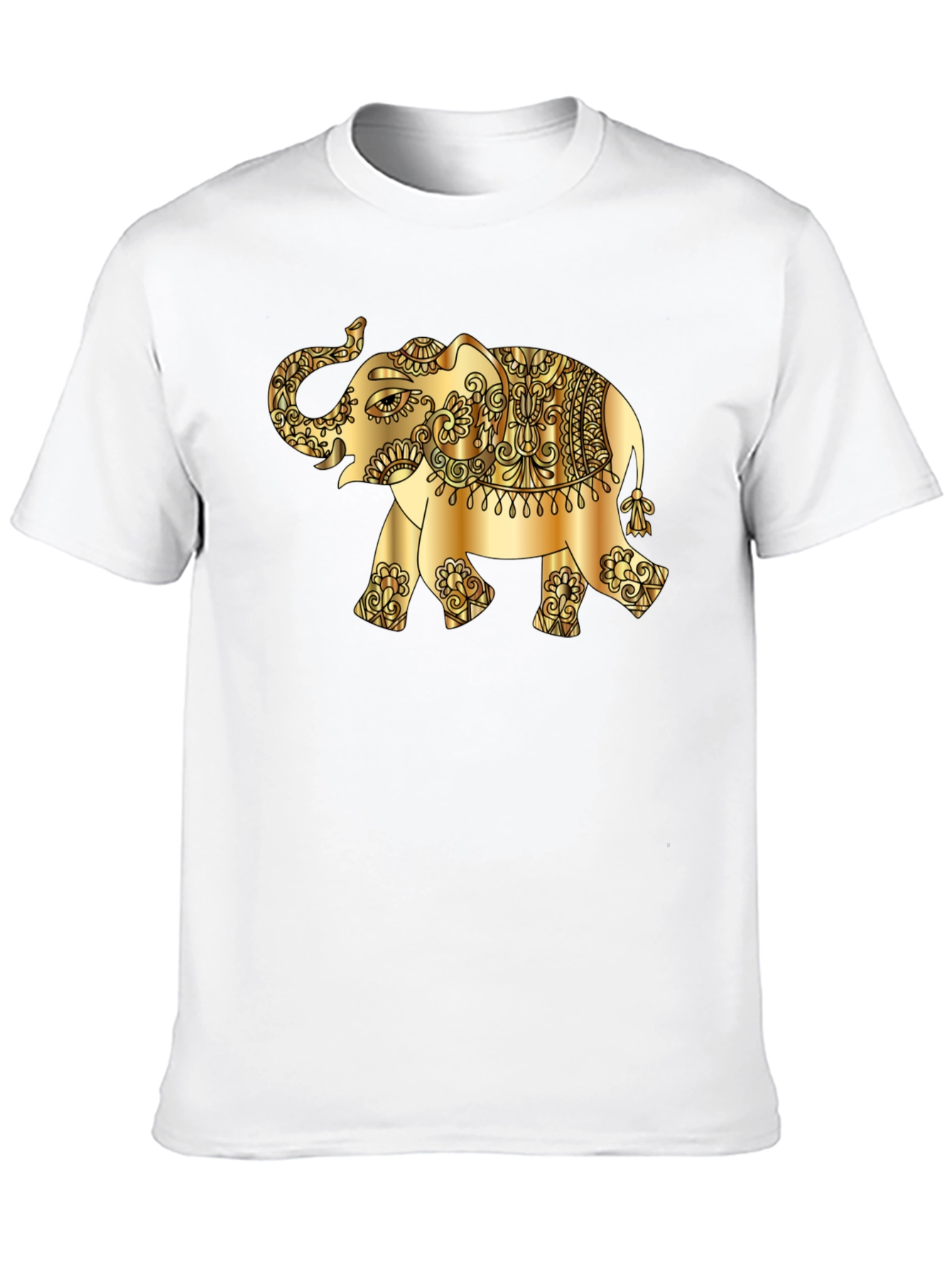 Golden Elephant Graphic Tee - Stylish Black T-Shirt