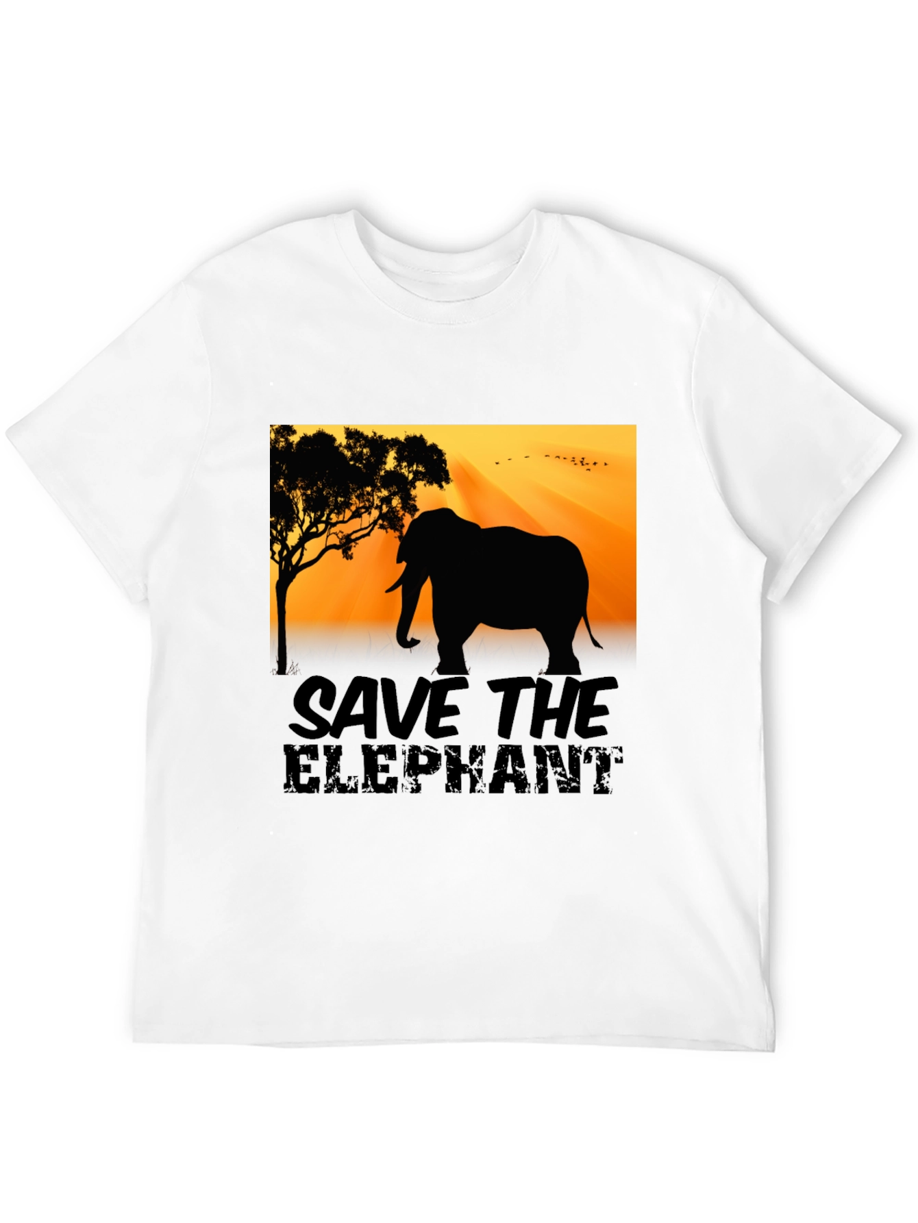 Save the Elephant Graphic Tee - Black