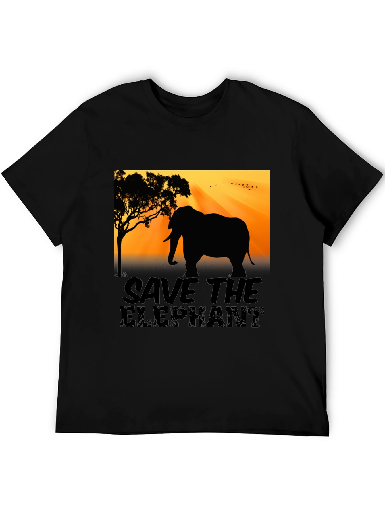 Save the Elephant Graphic Tee - Black