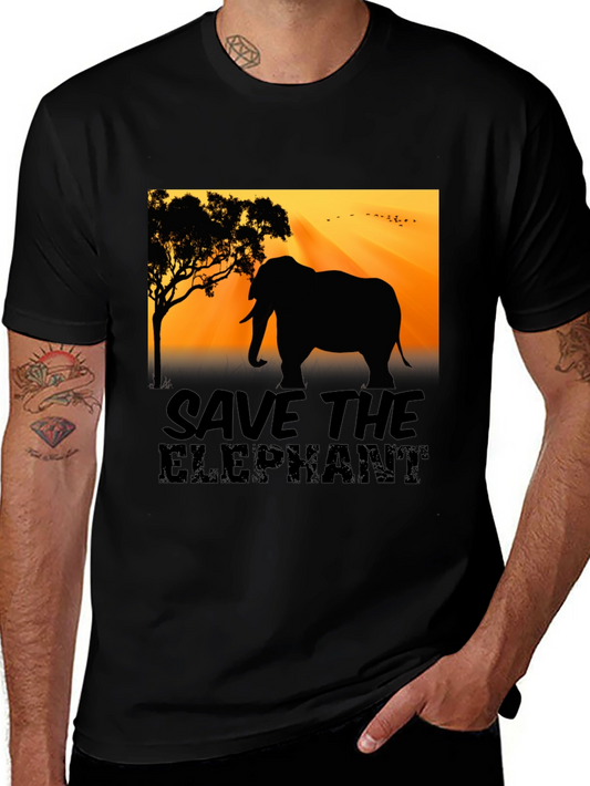 Save the Elephant Graphic Tee - Black