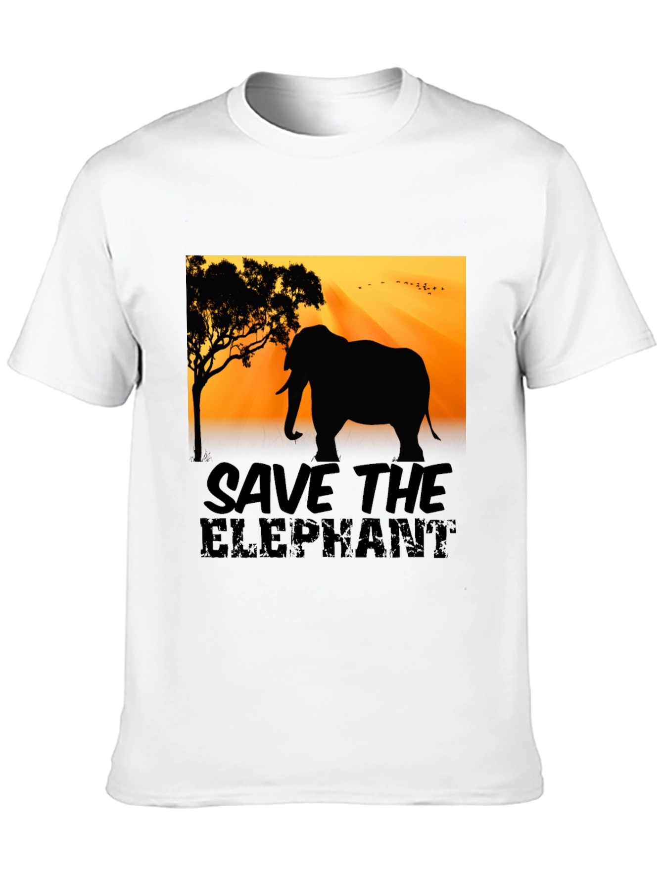 Save the Elephant Graphic Tee - Black