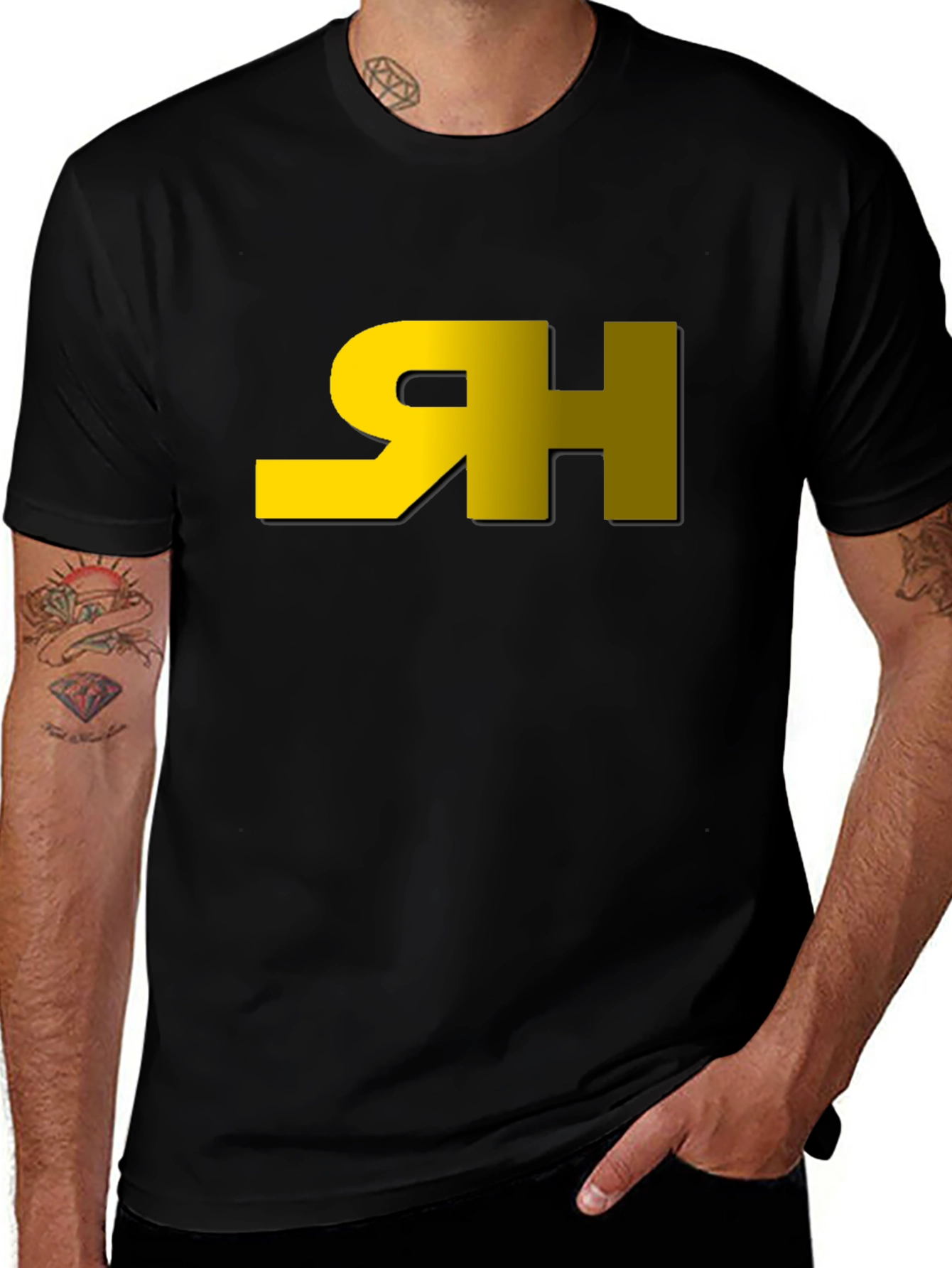 Modern Black Tee with Graphic Logo