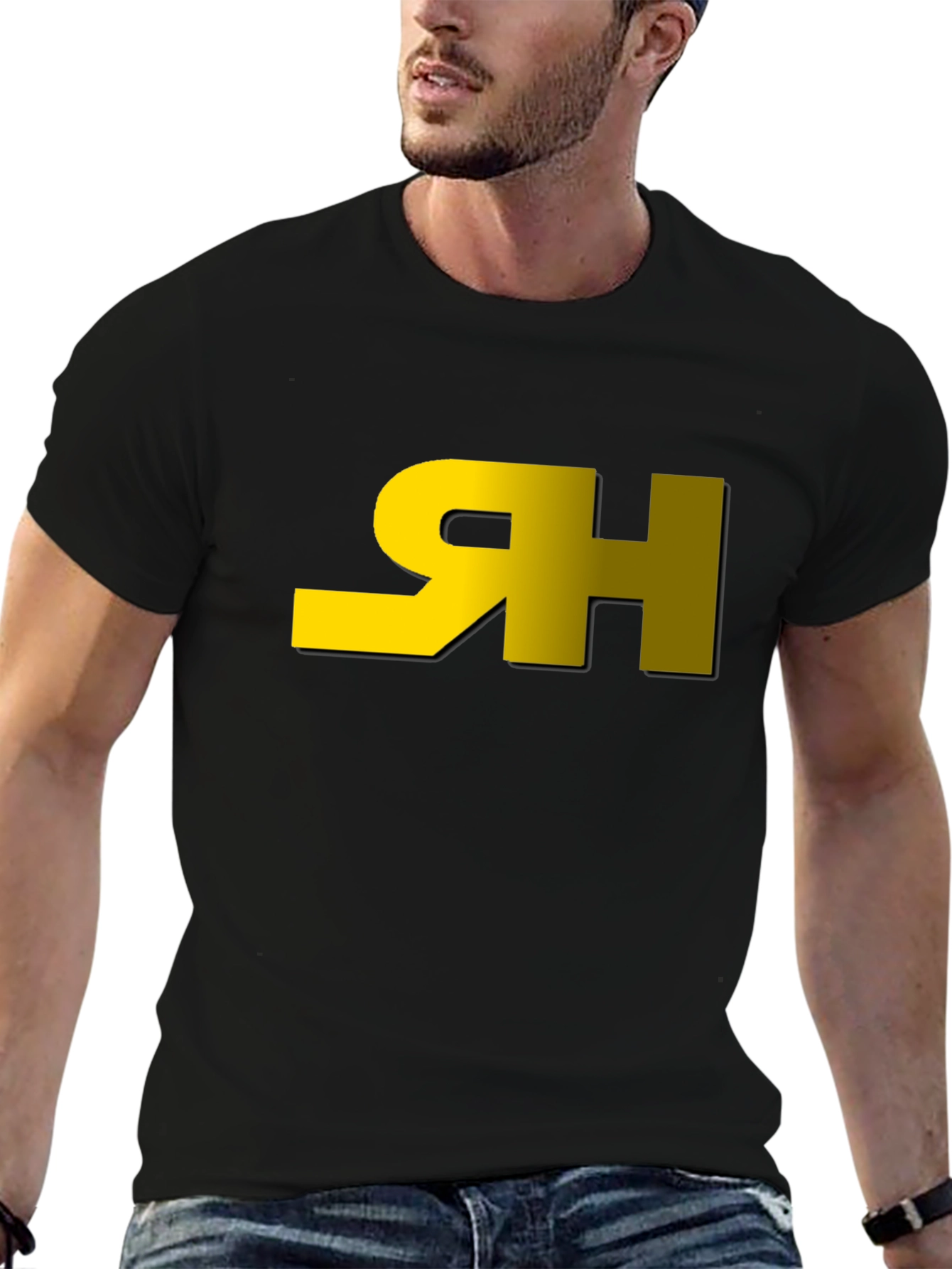 Modern Black Tee with Graphic Logo