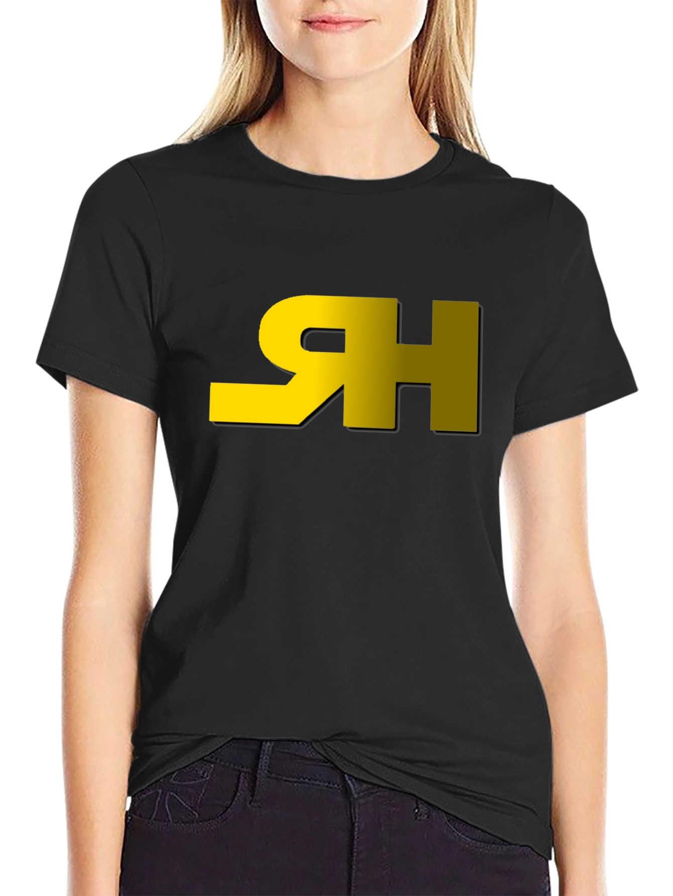 Modern Black Tee with Graphic Logo